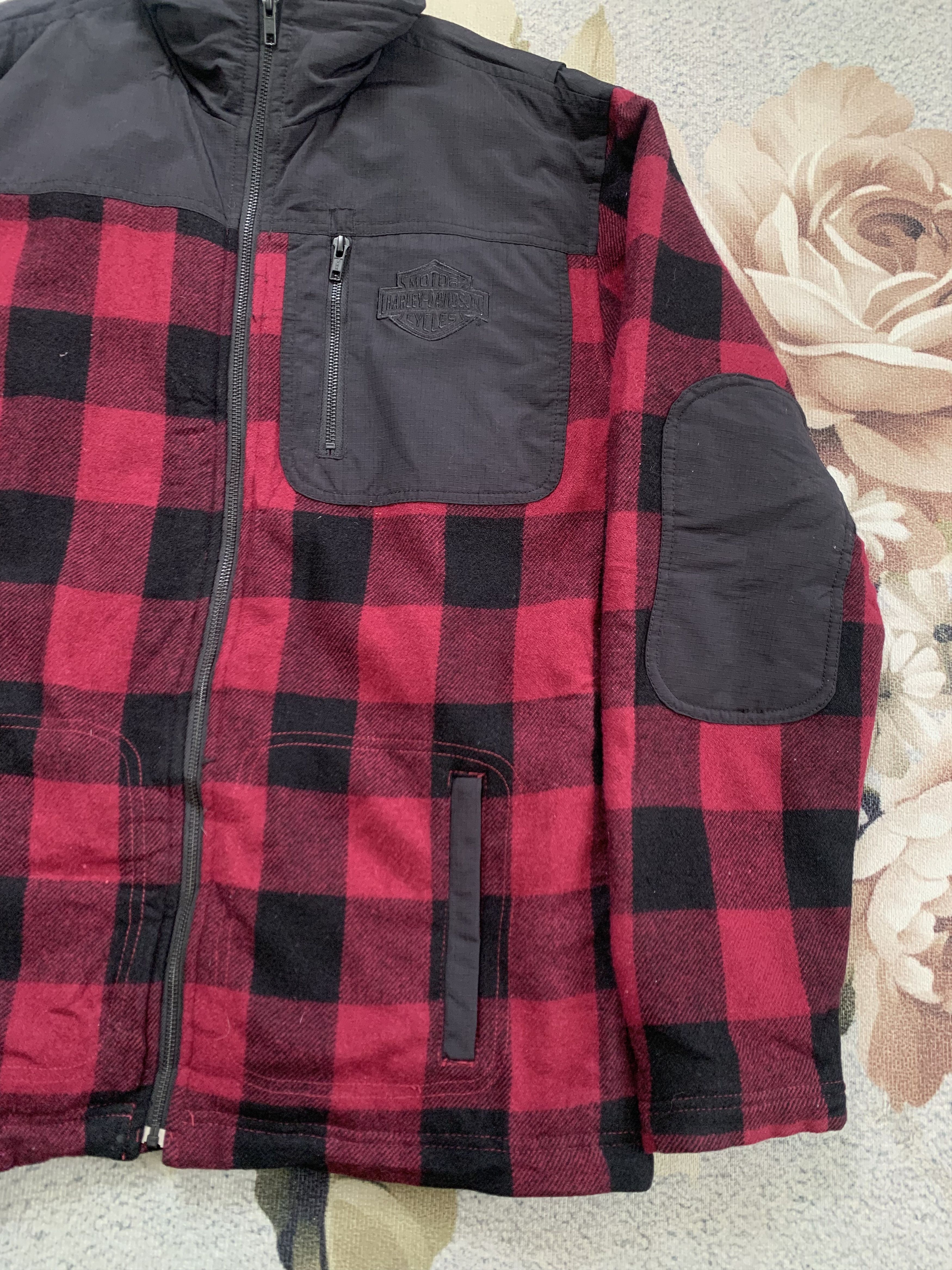 Harley Davidson Red Tartan Harley Davidson Blend Wool Jacket Size US M / EU 48-50 / 2 - 4 Thumbnail