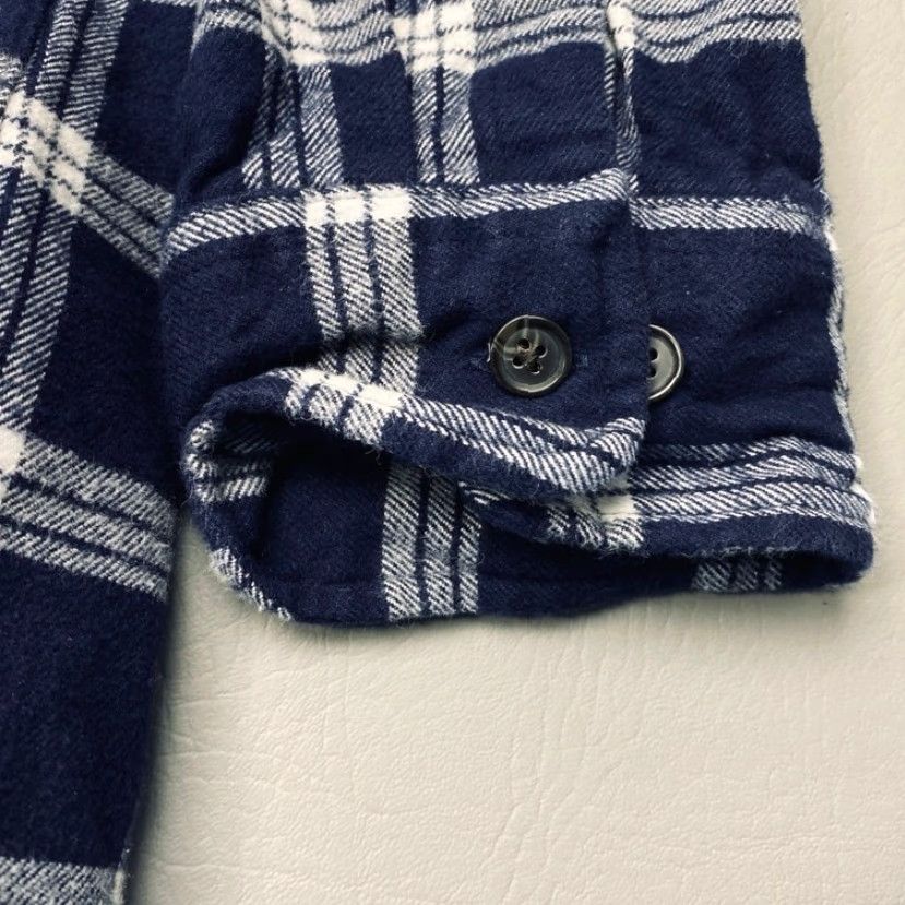 Lands' End VINTAGE Lands' End Flagship Flannel Shirt Mens XL Blue White Plaid Traditional Fit 8407 Size US XL / EU 56 / 4 - 4 Thumbnail