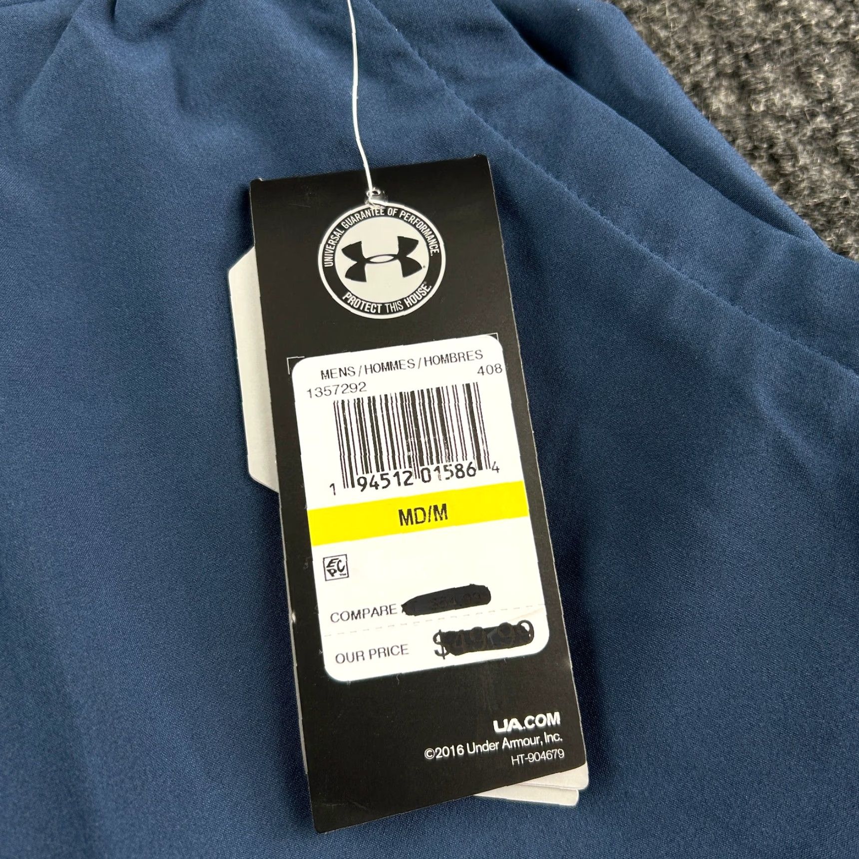 Under Armour Mens Shorts Blue M Fitted Heat Gear Built In Briefs Speed Pockets