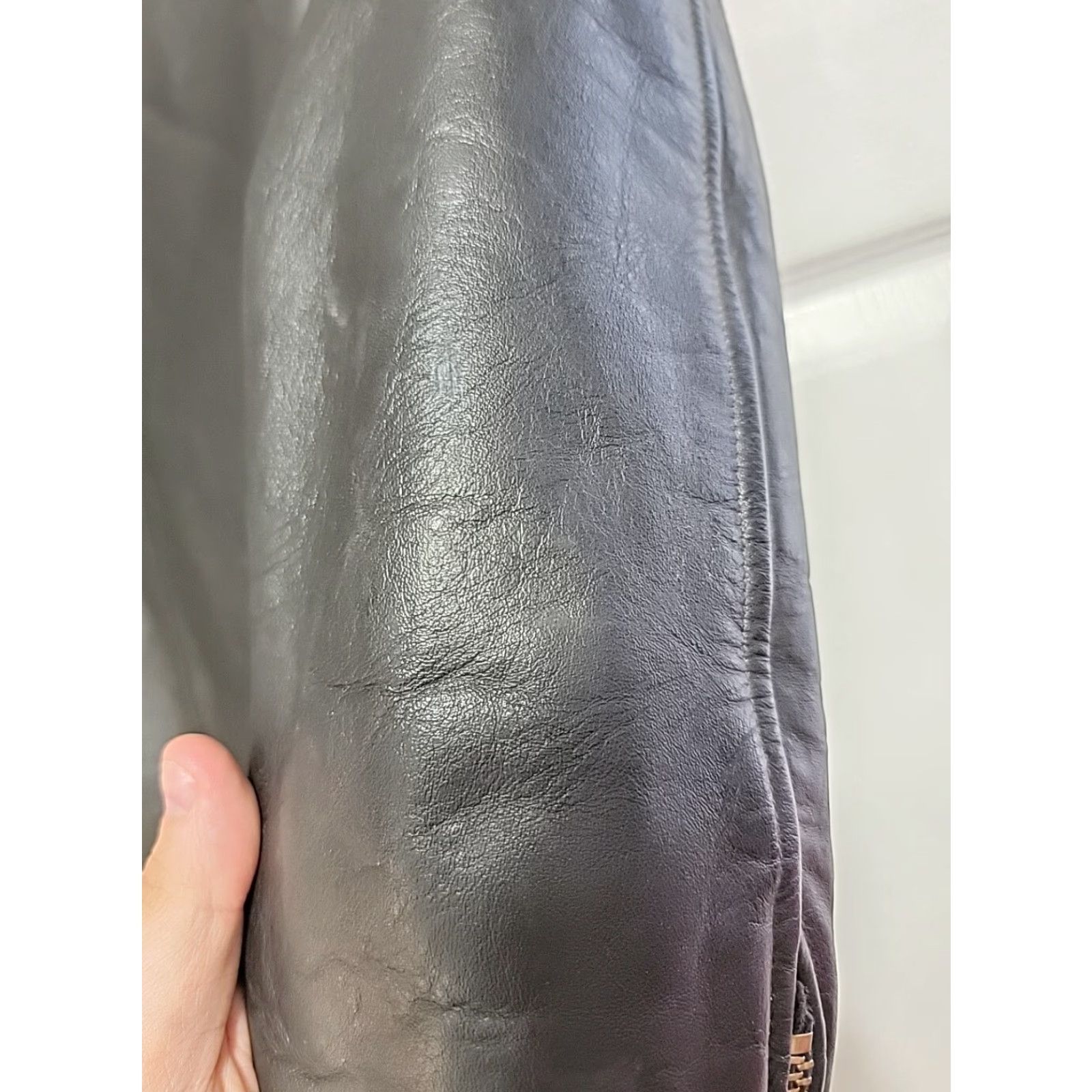 Vintage VINTAGE Passaic Leather Jacket Womens 10 Black Motorcycle Biker Cafe Racer Jacket Woman Regular Long Sleeve Zip Size L / US 10 / IT 46 - 7 Thumbnail