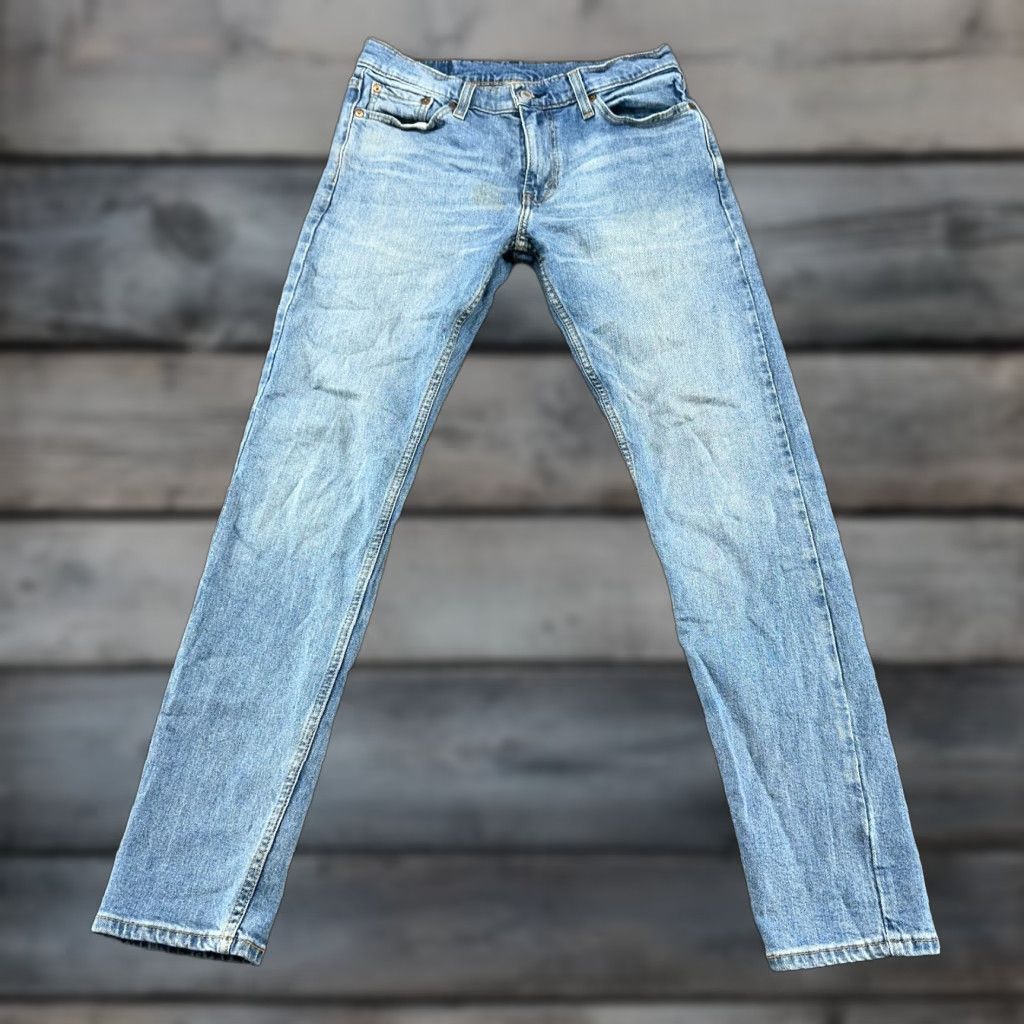 Levi's Levi's Levis 512 Jeans Mens 30x32 Blue Slim Straight Leg Light Wash Stretch Flex Regular Size 30 Mens Jeans Size US 30 / EU 46 - 1 Thumbnail