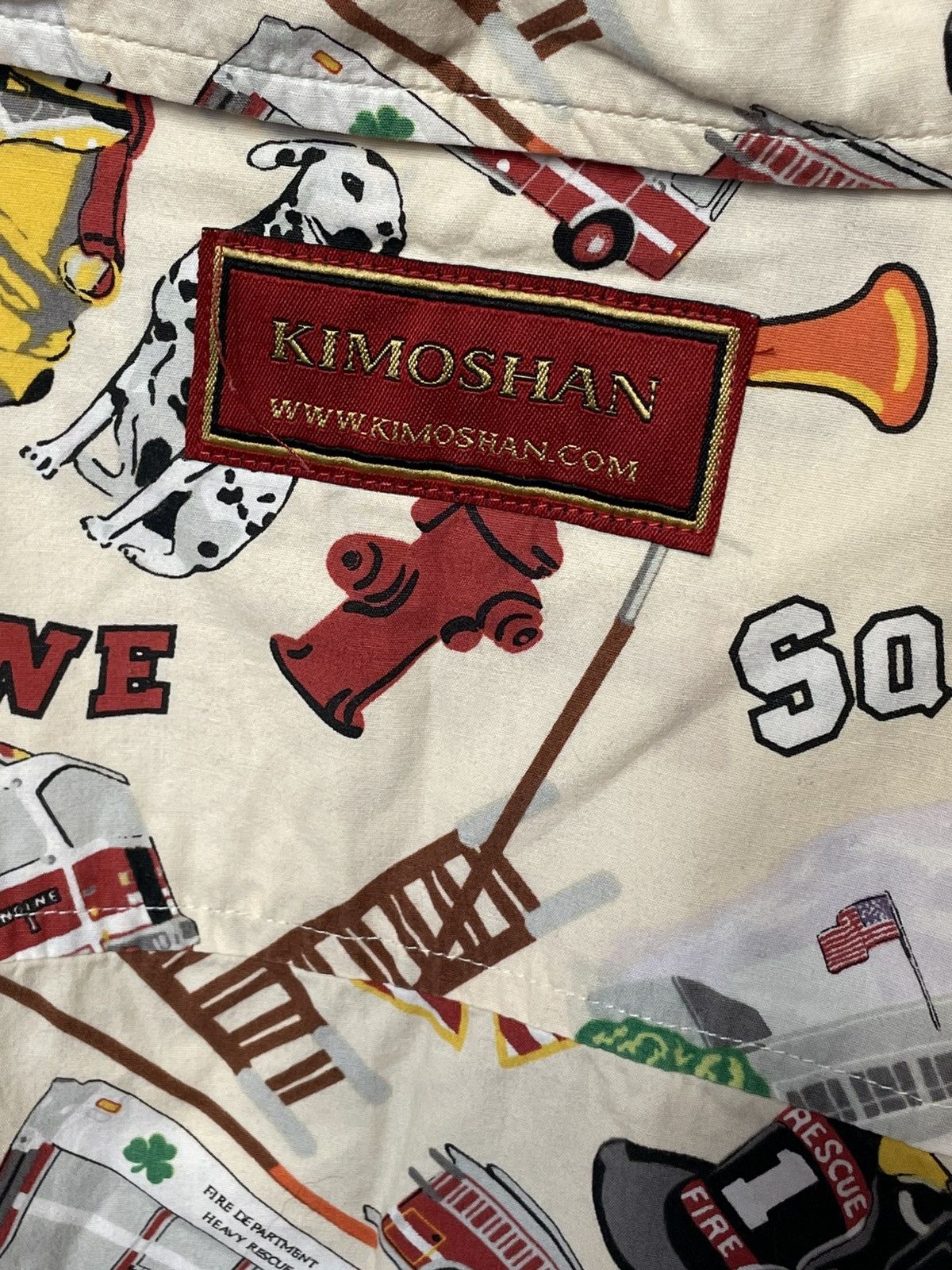 Vintage KIMOSHAN MEN’S FIREMAN COTTON BUTTON SHORT SLEEVE SHIRT Size US XL / EU 56 / 4 - 12 Thumbnail