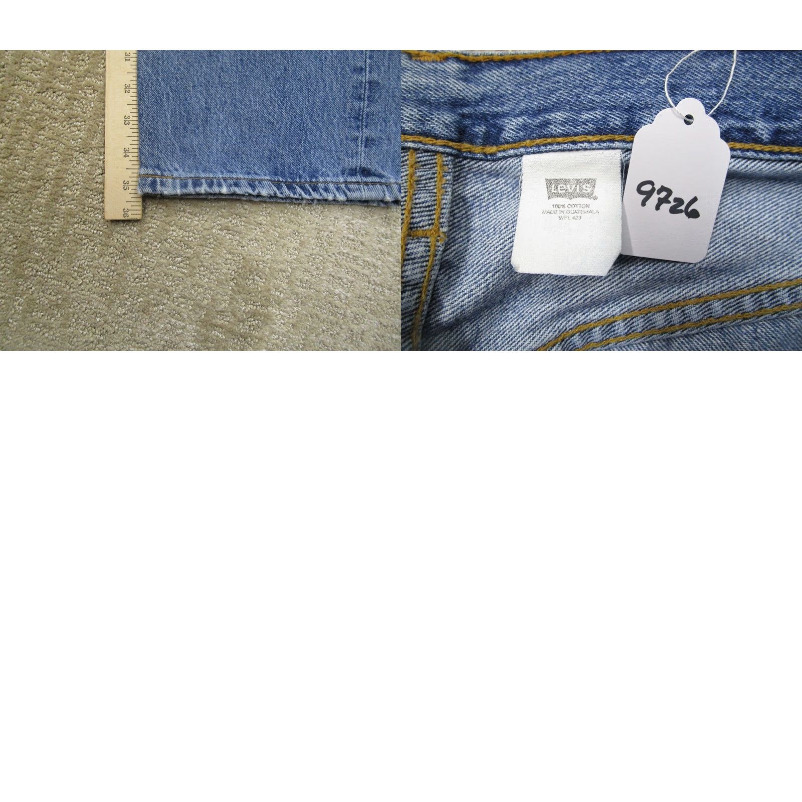 Levi's VINTAGE Levi's 501 Jeans Men 36x36 Blue Button Fly Original Light Wash Denim Pants Straight 5-Pocket Mens Regular Fit Blue Jeans Size US 36 / EU 52 - 8 Thumbnail
