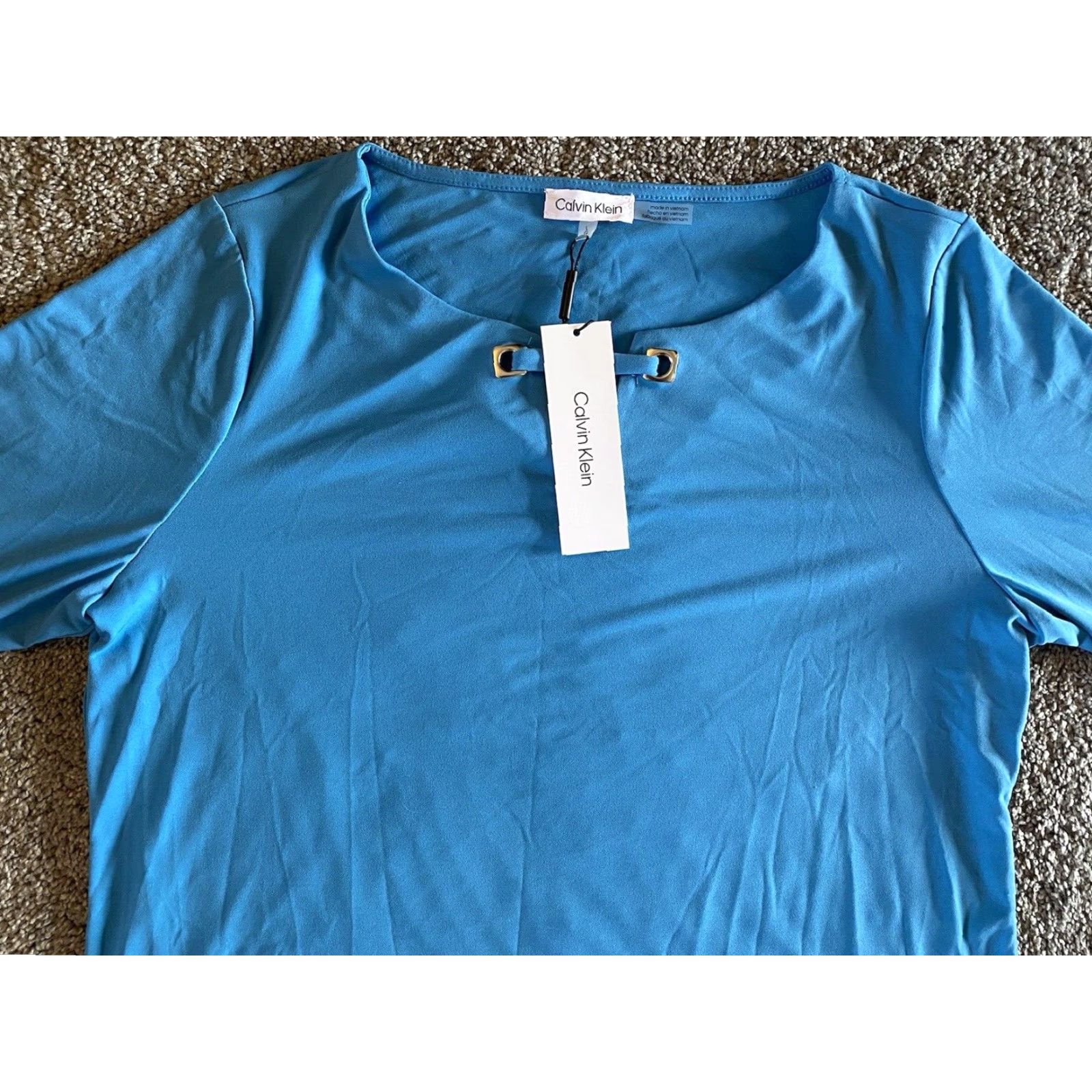 Calvin Klein Calvin Klein Collection Shirt Blue L 3/4 Sleeve NWT Women’s Size Large Size L / US 10 / IT 46 - 5 Thumbnail