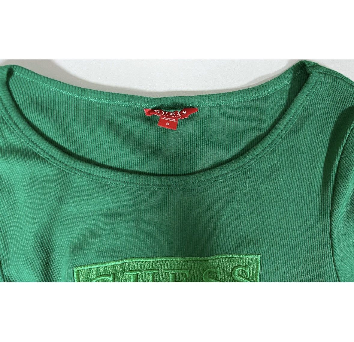 Guess Guess Green Long Sleeve Crewneck T-Shirt Top Tee Size S 💚✨ Size S / US 4 / IT 40 - 3 Thumbnail