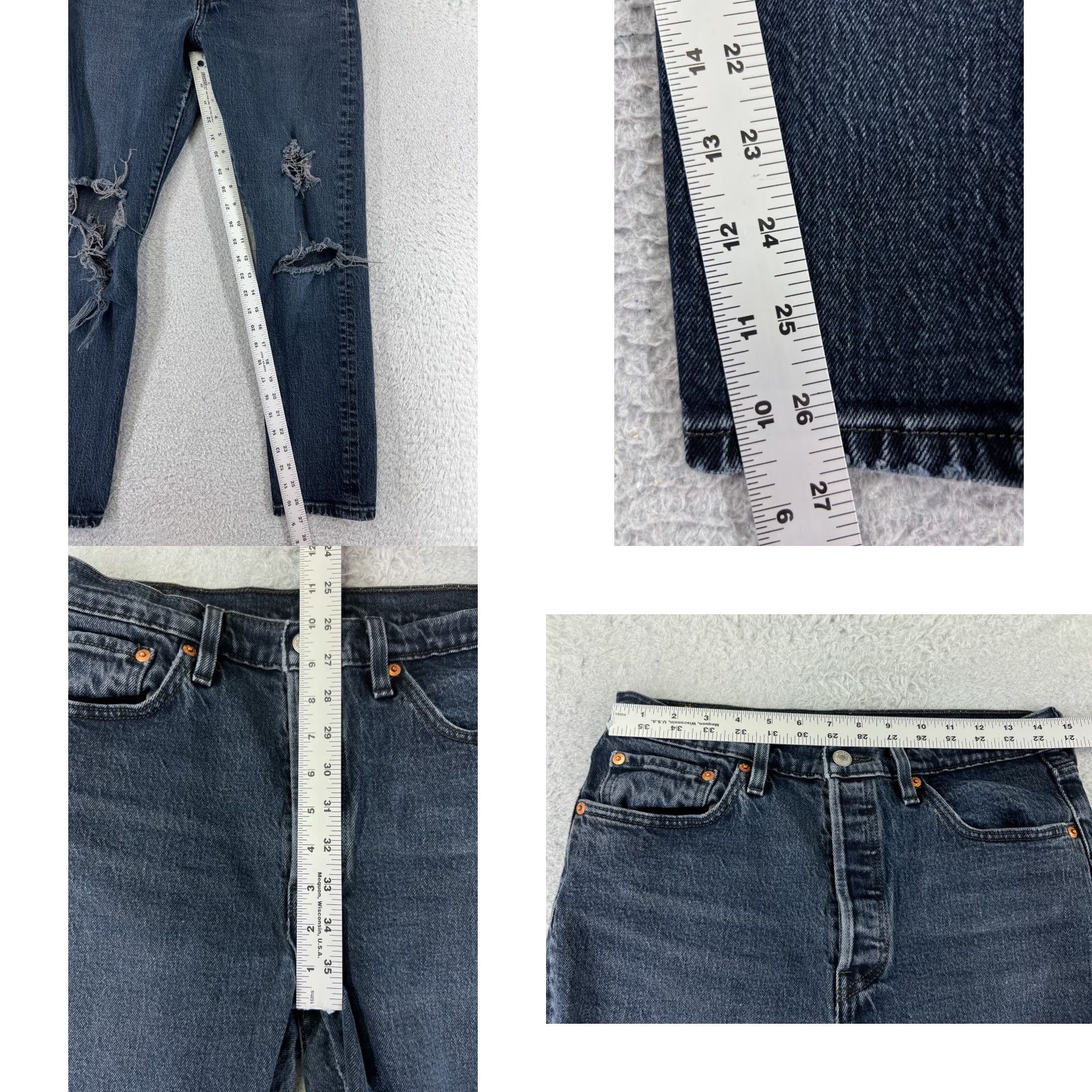 Levi's Levi's 501 Jeans Levi's Premium Denim Jeans Blue 29x28 501 Skinny Button Fly Regular Women Jeans Vintage No Size 29" - 9 Thumbnail