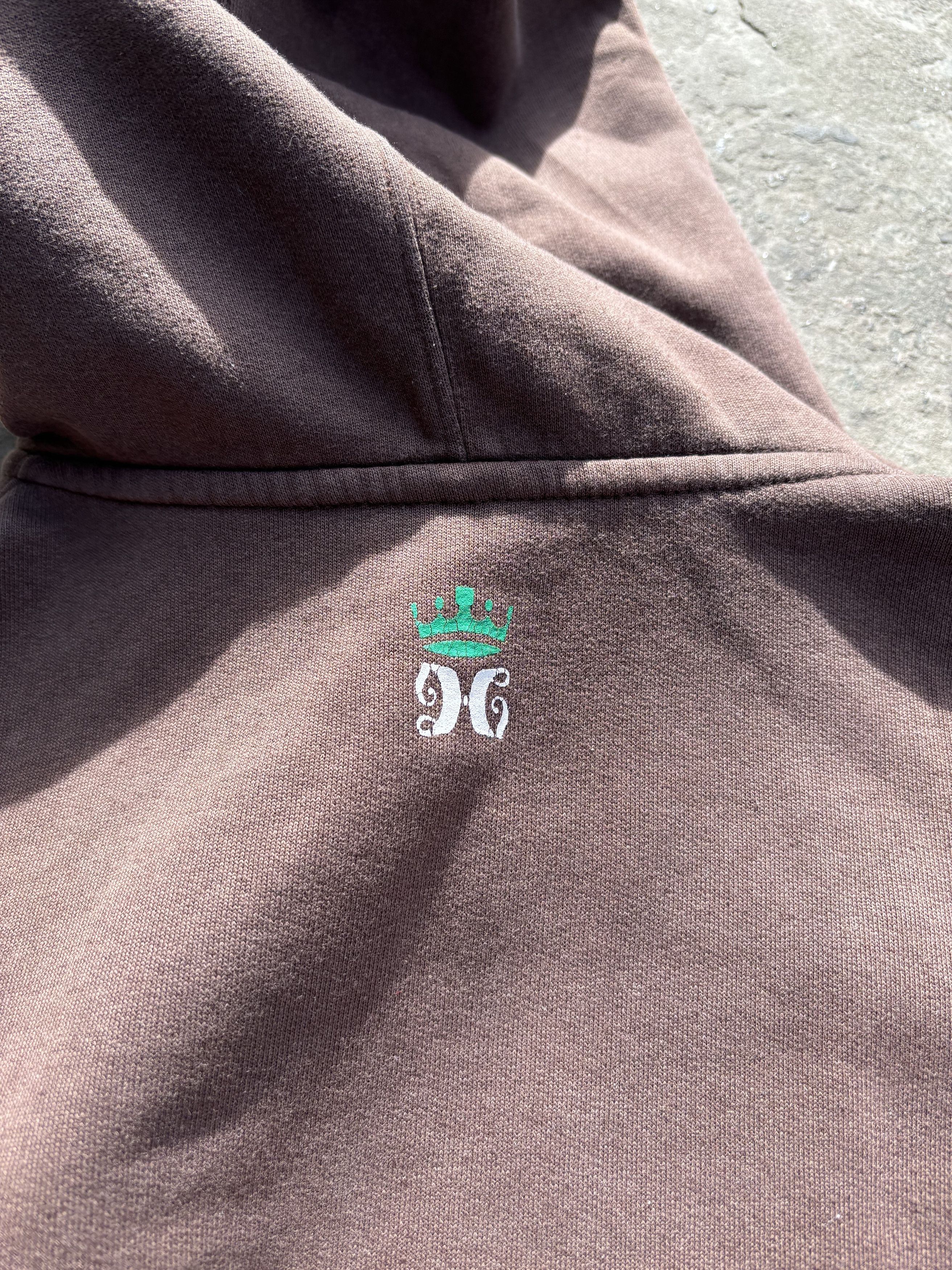 Hurley × Vintage Vintage Faded Hurley Mocha Brown Streetwear Hoodie Size US L / EU 52-54 / 3 - 10 Thumbnail