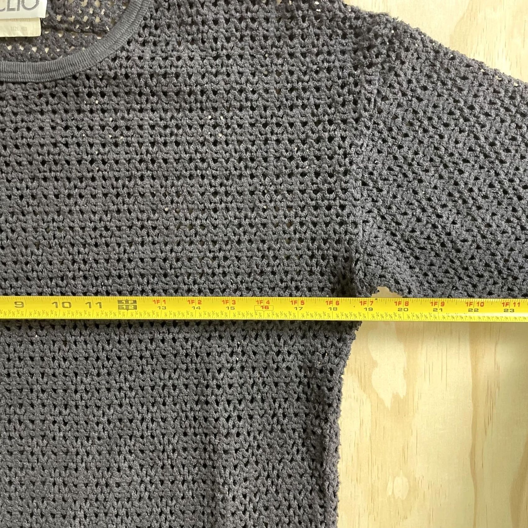 Vintage VINTAGE Clio Sweater Women's Lightweight 3/4 Sleeve Crew Neck Open Knit Cotton Gray Medium Pullover Size M / US 6-8 / IT 42-44 - 7 Thumbnail
