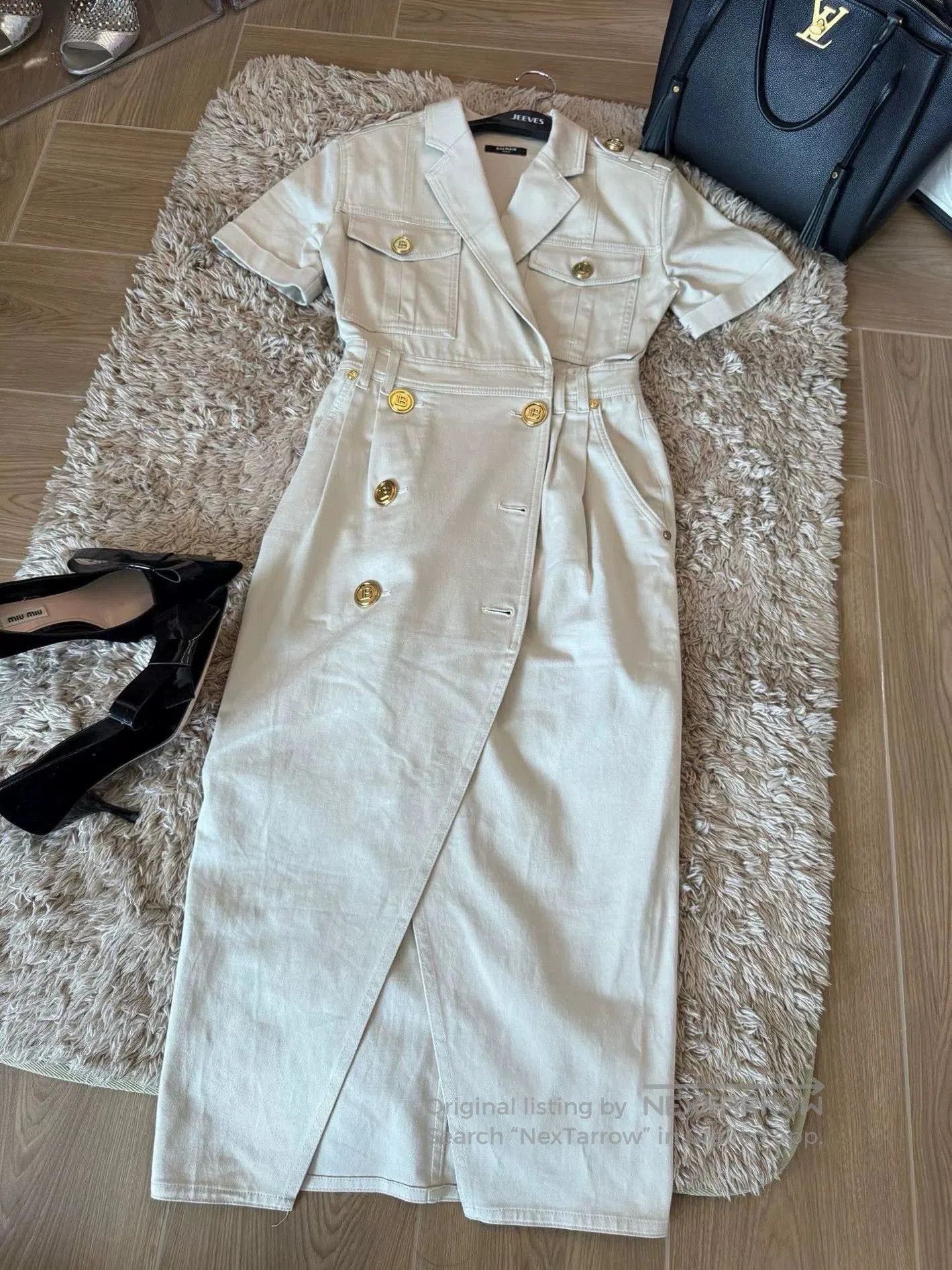 Balmain Balmain Utility Style Midi Dress. Size XXS / US 00 / IT 34 - 1 Thumbnail