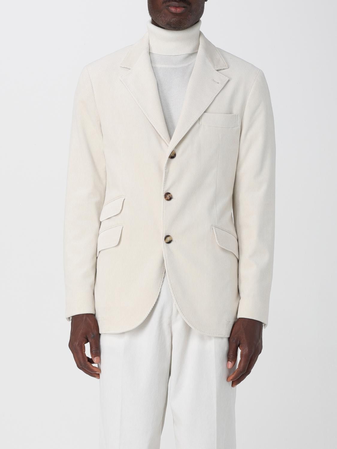 Brunello Cucinelli Jacket Men Yellow Cream