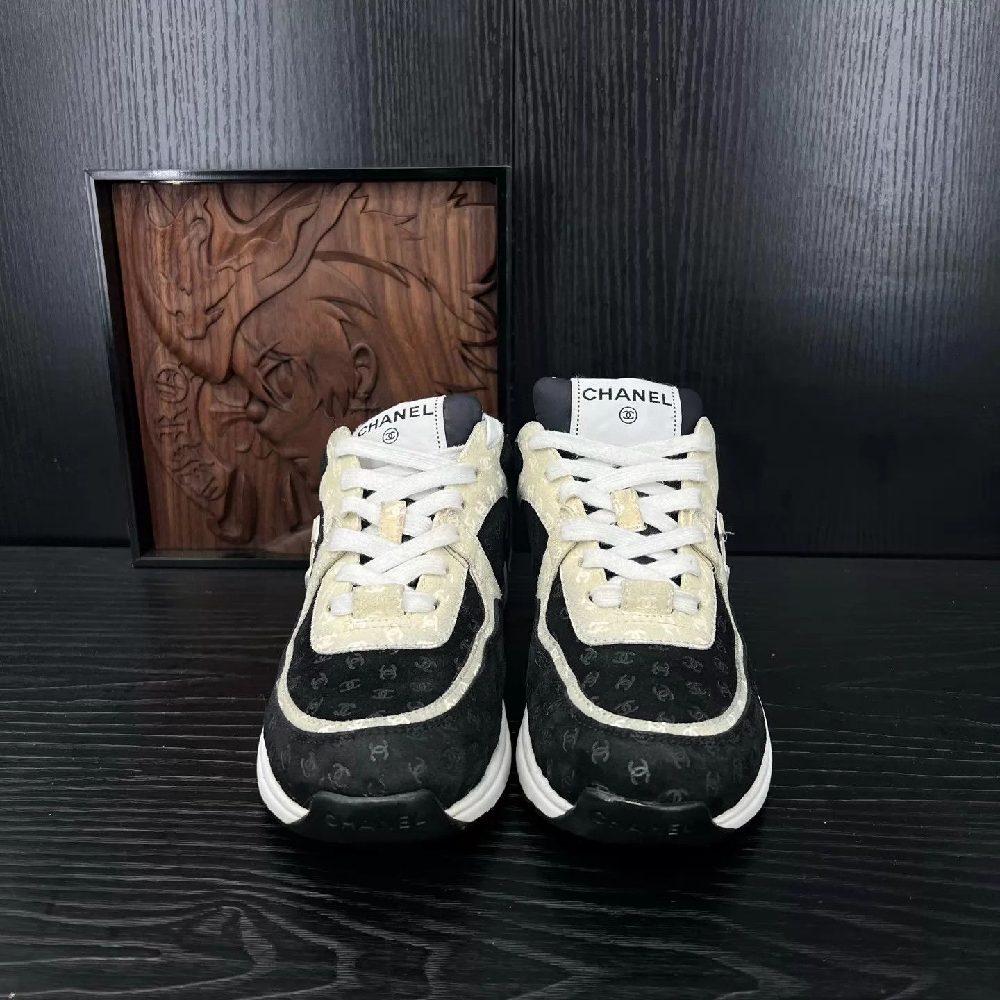 Chanel CHANEL B&W Print Panda Sneakers Women's 36.5 Size US 6 / IT 36 - 4 Thumbnail