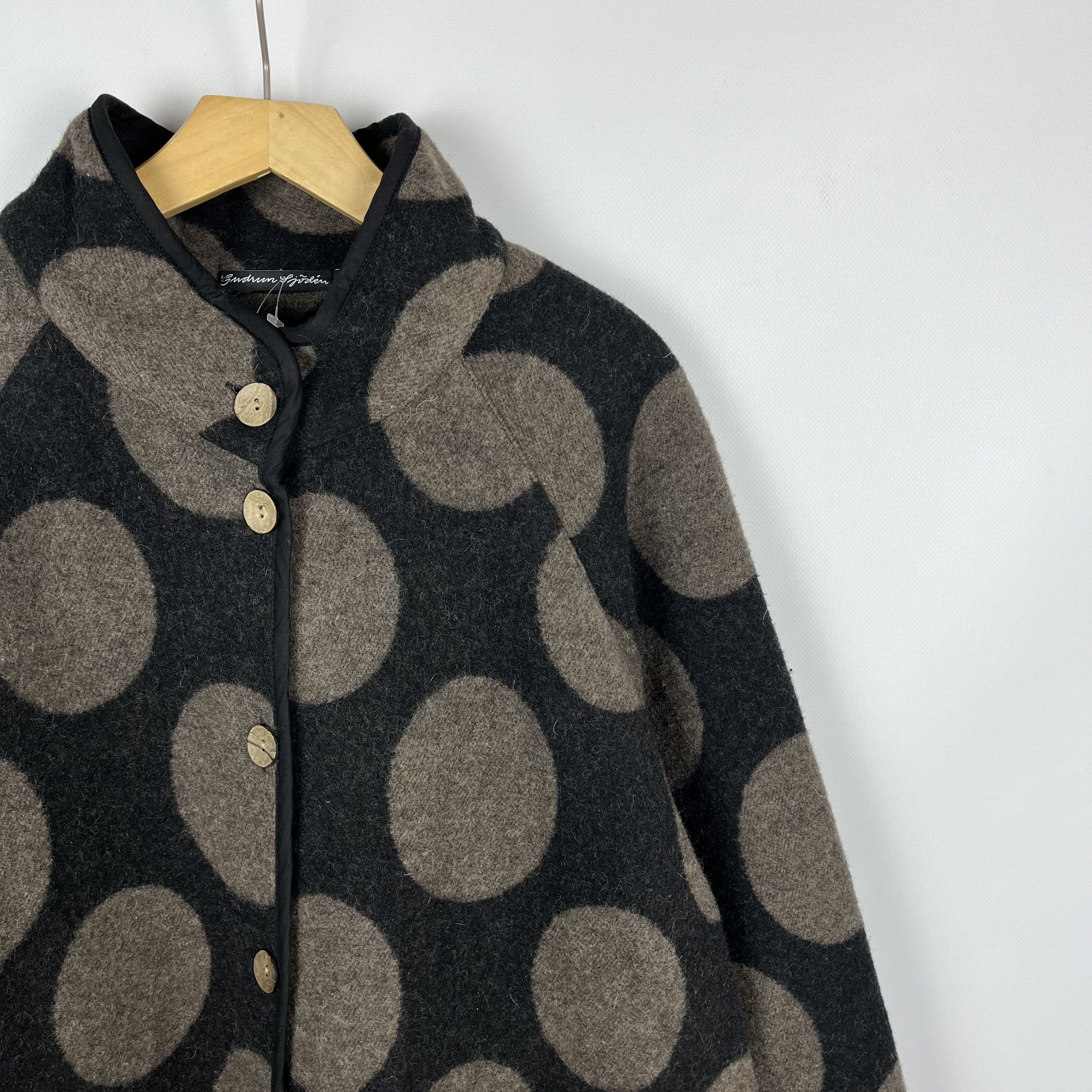 Gudrun Sjoden Ladies Gudrun Sjoden Polka Dot Wool Coat Size L / US 10 / IT 46 - 3 Thumbnail
