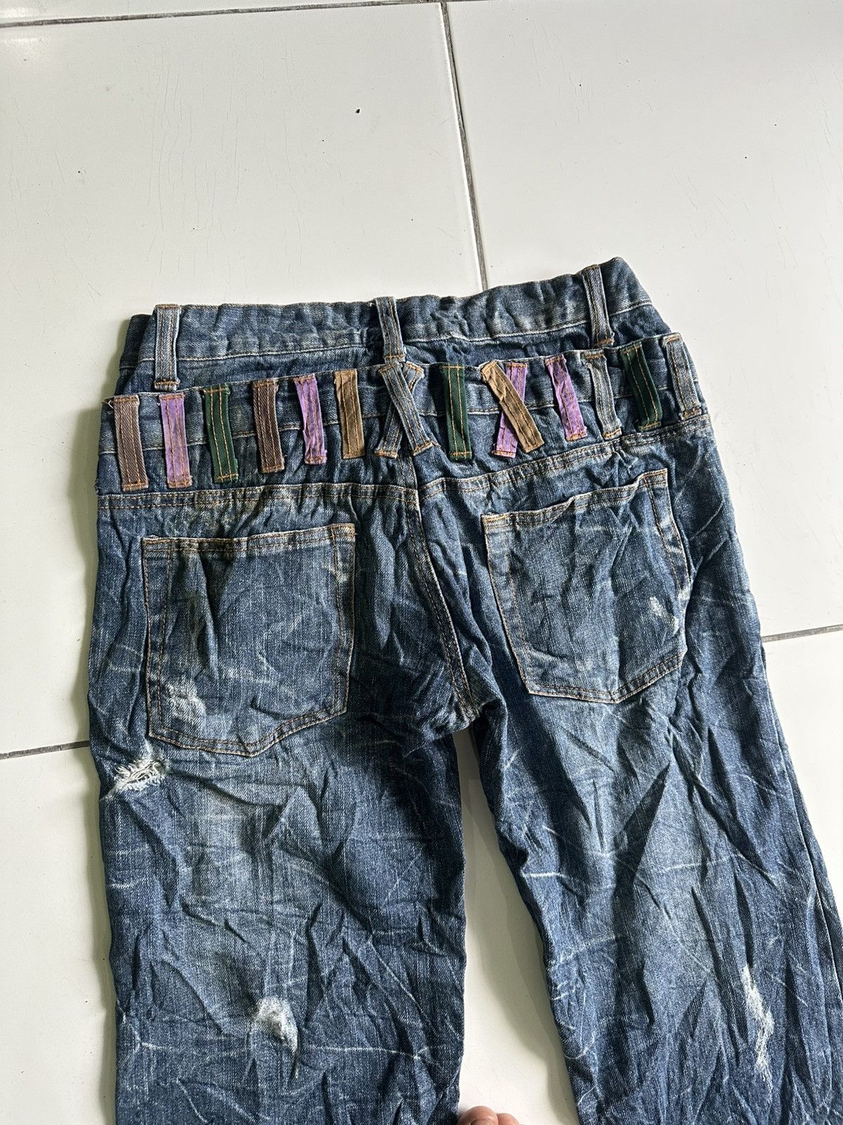 Japanese Brand Vintage Nylaus clothing Waist Distressed Denim blue Size US 33 - 6 Thumbnail
