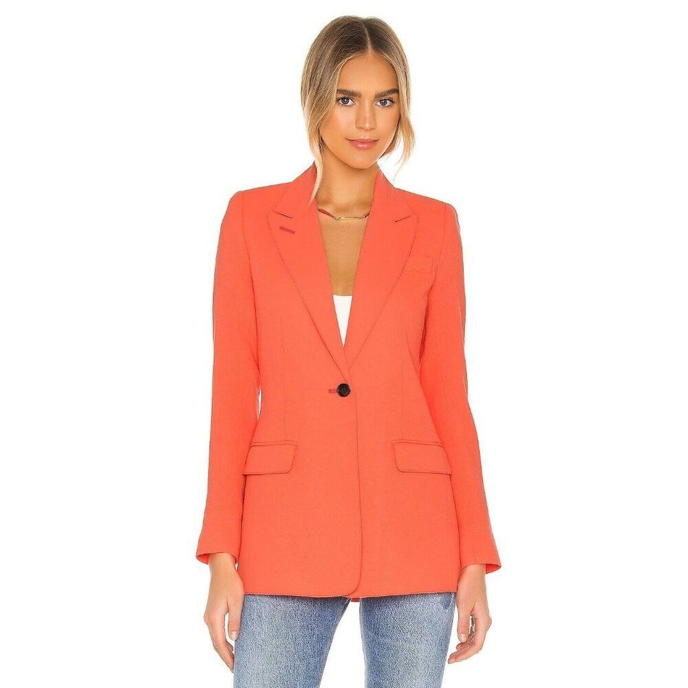 SMYTHE Smythe Tailored Blazer Size 4 Womens Neon Tangerine Jacket Size S / US 4 / IT 40 - 1 Thumbnail
