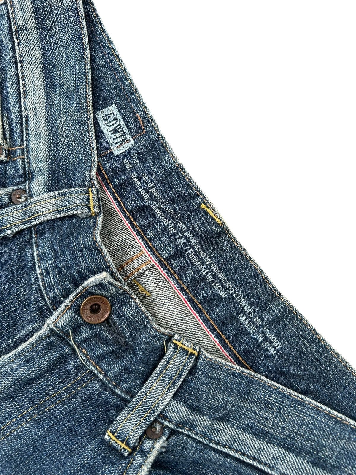 Kapital Vintage Edwin 505 Half Selvedge Distressed Dirty Denim Jeans Size US 30 / EU 46 - 4 Thumbnail
