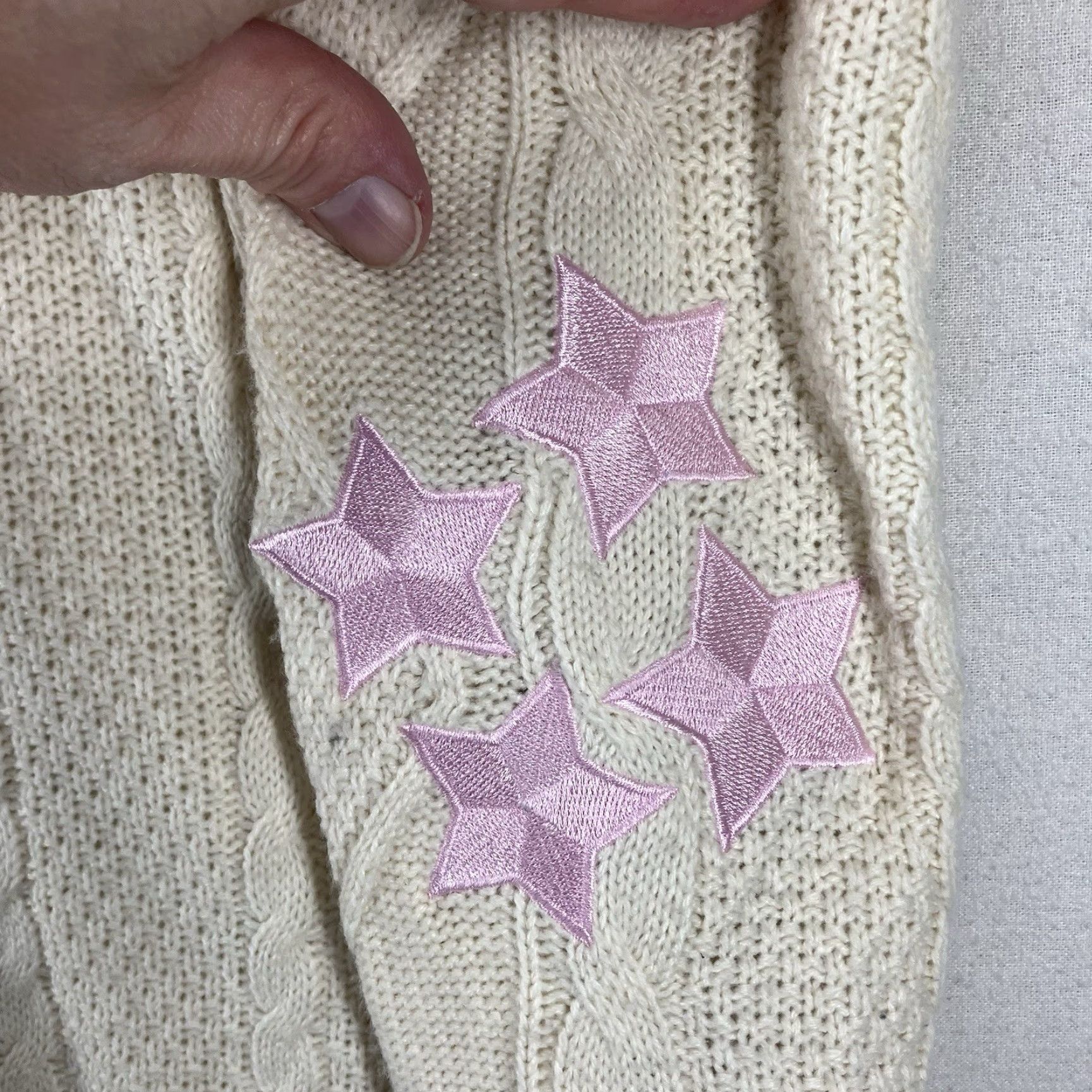 Vintage Lover Cardigan Pink Heart Embroidery Taylor Swift Knit V-Neck Button Loose Fit Womens Cardigan 1989 TV Stars Winter 2024 Vintage Style TS MED Size M / US 6-8 / IT 42-44 - 6 Thumbnail