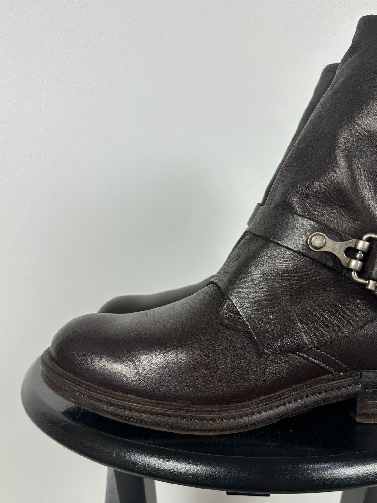 A.S.98 A.S.98. Airstep Brown Leather Biker Buckle Strap Ankle Boots Size US 8 / IT 38 - 17 Thumbnail