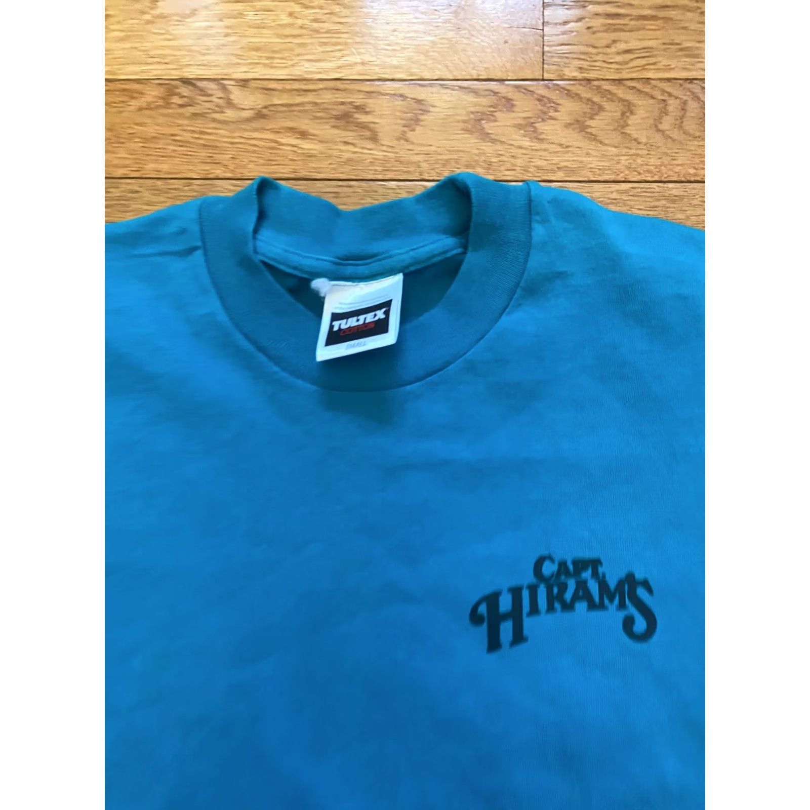 Tultex VINTAGE Captain Hirams Sebast ian Florida Mens Crop T-Shirt Sz S Teal White Tultex Crew Neck Short Sleeve Logo Pattern Solid 80s 90s Bar & Grill Mens Size US S / EU 44-46 / 1 - 4 Thumbnail