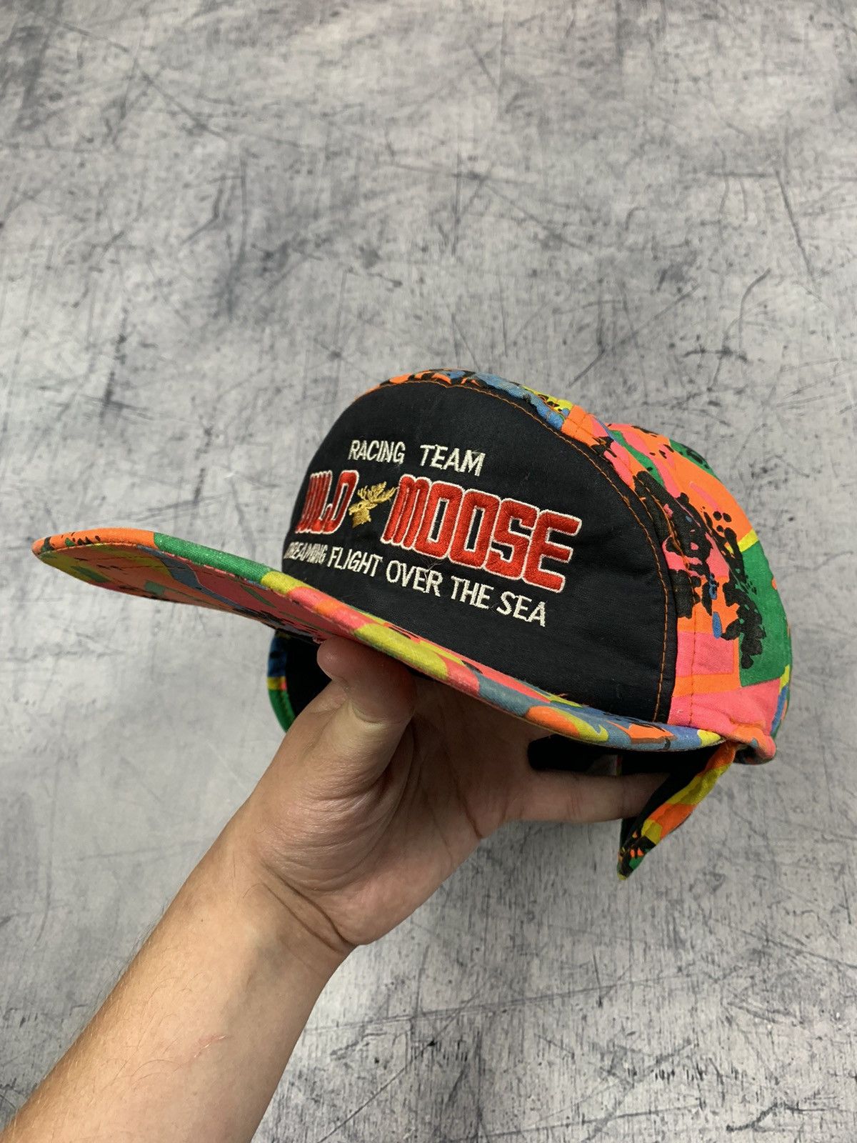 Vintage Rare Racing Team Wild Moose Dreaming Flight Over The Sea Cap Size ONE SIZE - 7 Thumbnail