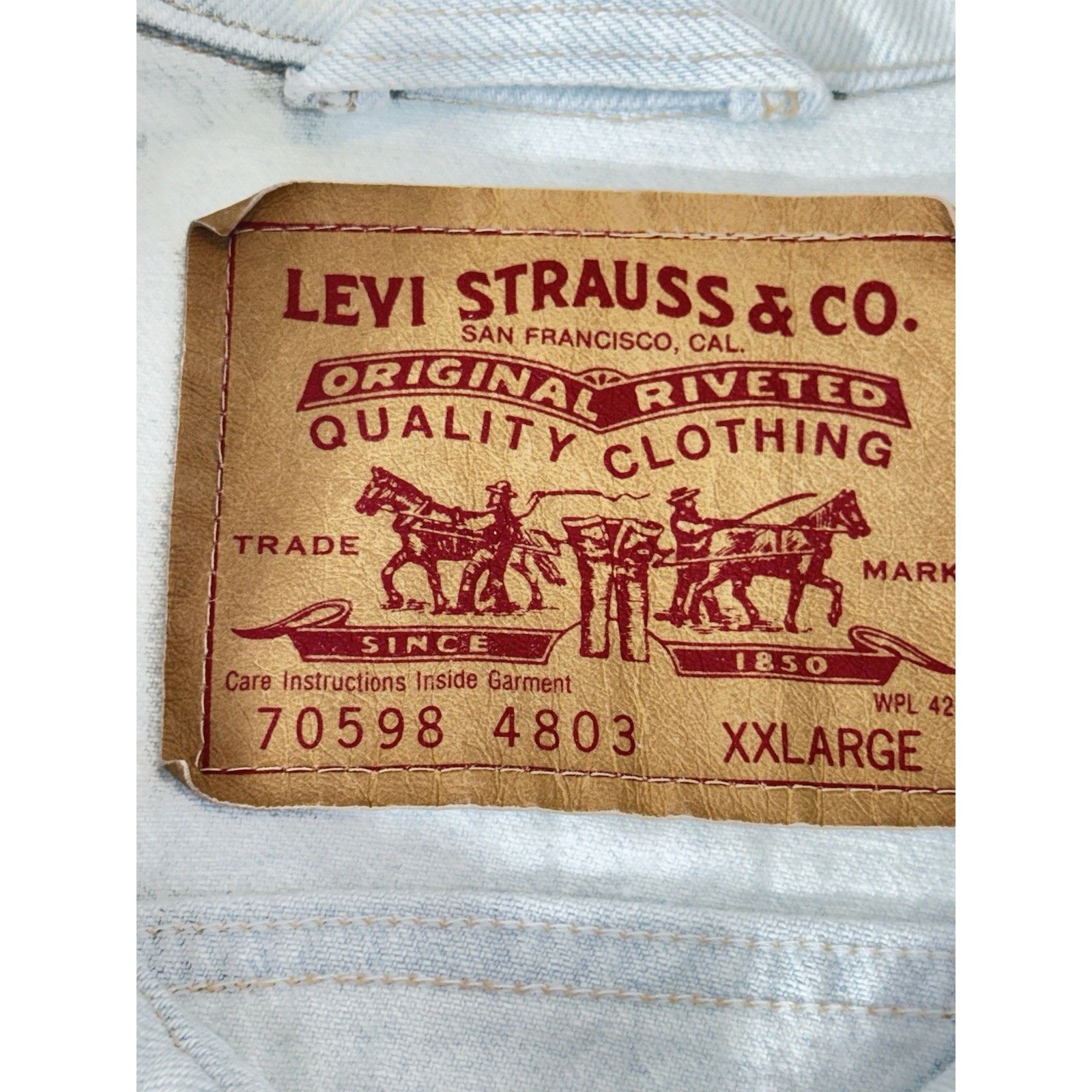 Levi's Vintage Levi’s Trucker Denim Jacket Size XXL White Wash USA Size US XXL / EU 58 / 5 - 6 Thumbnail