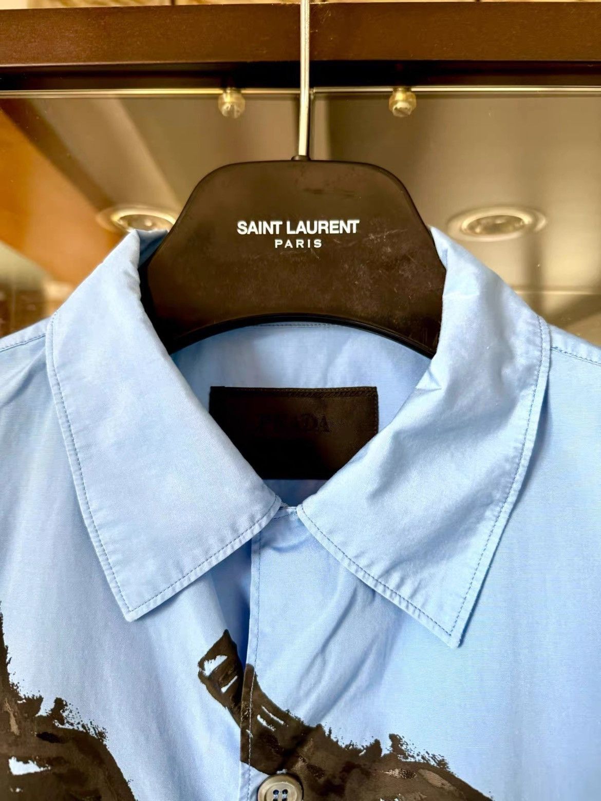 Raf Simons Prada by Raf Simons 22SS Runway Bottle Print S/S Shirt Size US L / EU 52-54 / 3 - 3 Thumbnail