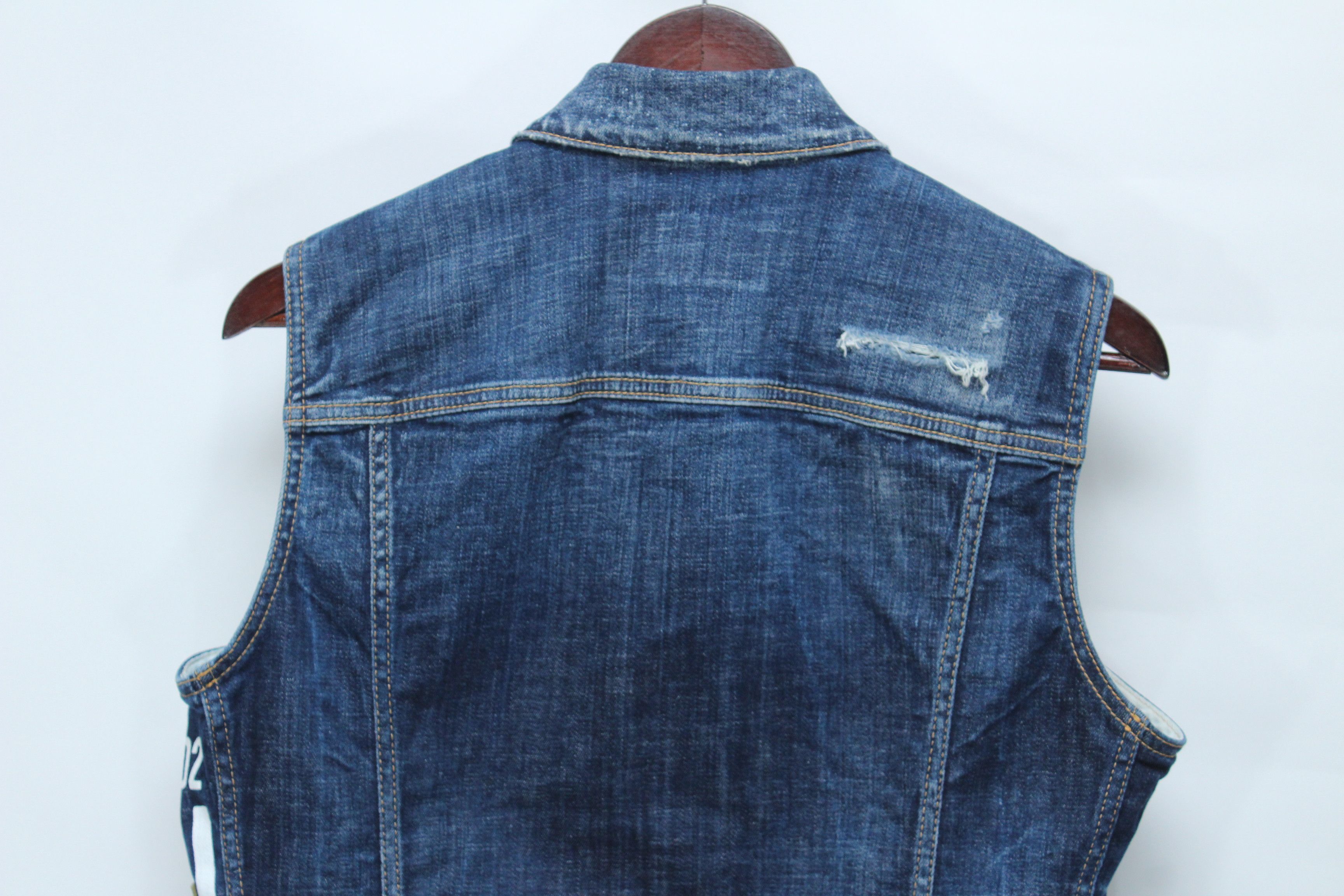 Dsquared2 Dsquared2 ICON Distressed Denim Vest Cargo Pocket IT 46 / S Size US S / EU 44-46 / 1 - 4 Thumbnail