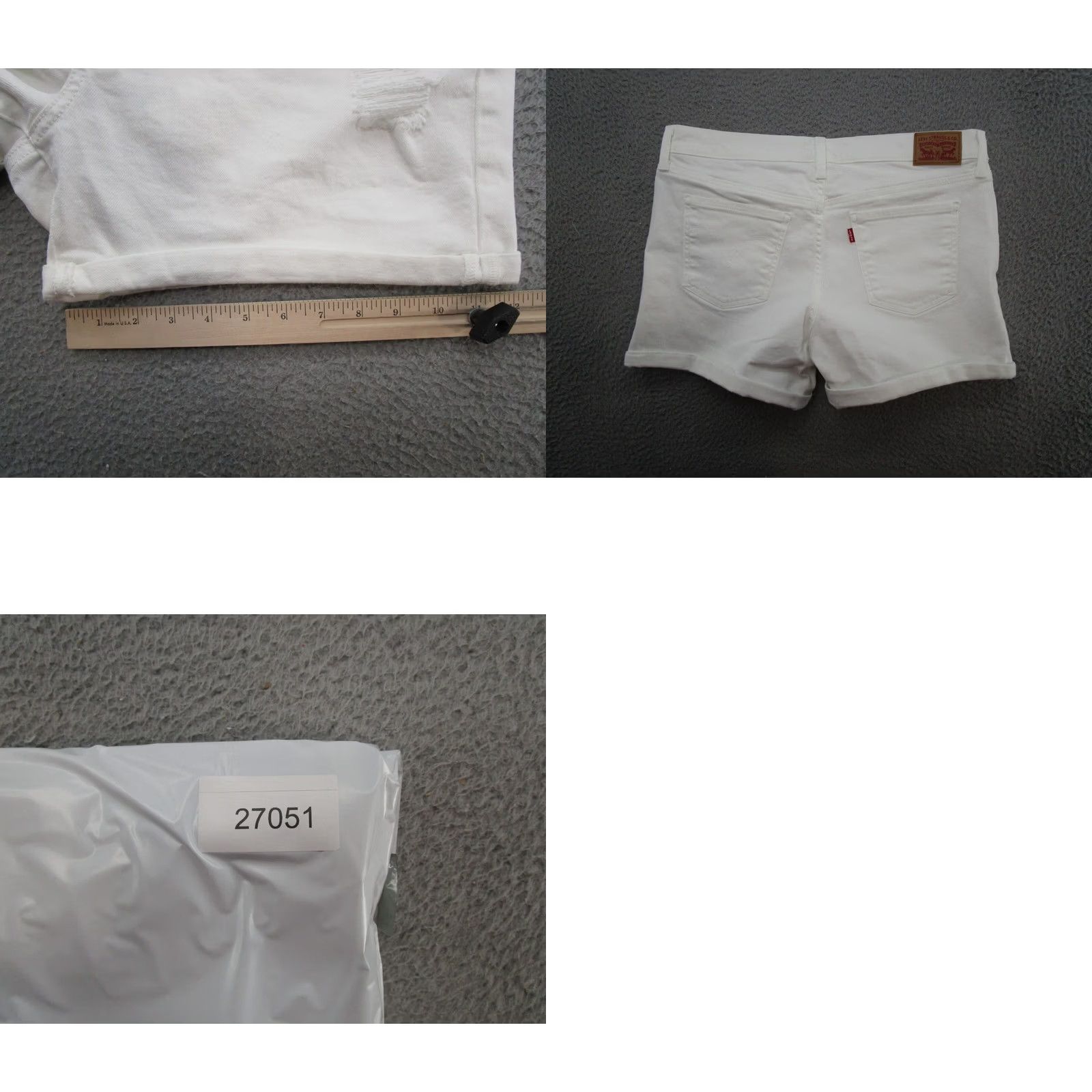 Levi's Levi's White Denim Shorts Women's 32 Stretch Cuffed Mid Length 90s Retro American Mom Style Casual Size 24" / US 00 / IT 34 - 8 Thumbnail