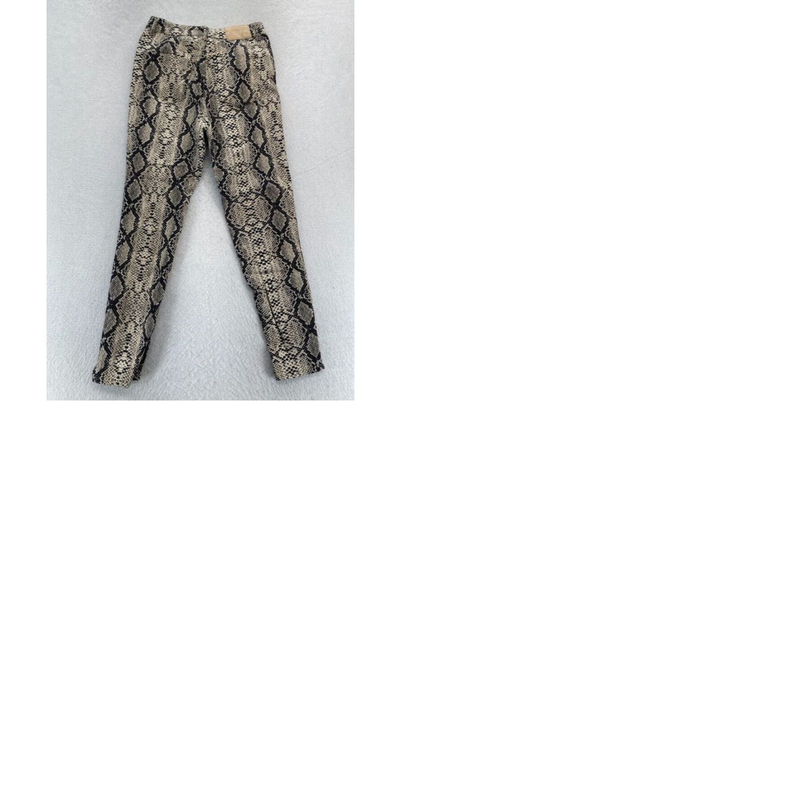 Zara ZARA Pants Women's 6 Brown Stretch Snakeskin Print Skinny Ankle Mid Rise Career Size 26" / US 2 / IT 38 - 9 Thumbnail