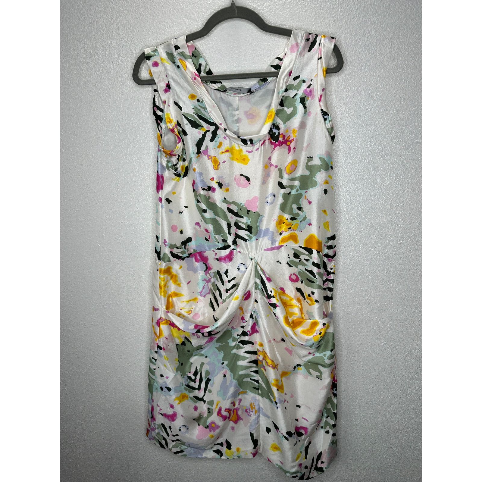 THAKOON Thakoon White Floral Sleeveless Silk Sheath Mini Dress 6 Size M / US 6-8 / IT 42-44 - 5 Thumbnail