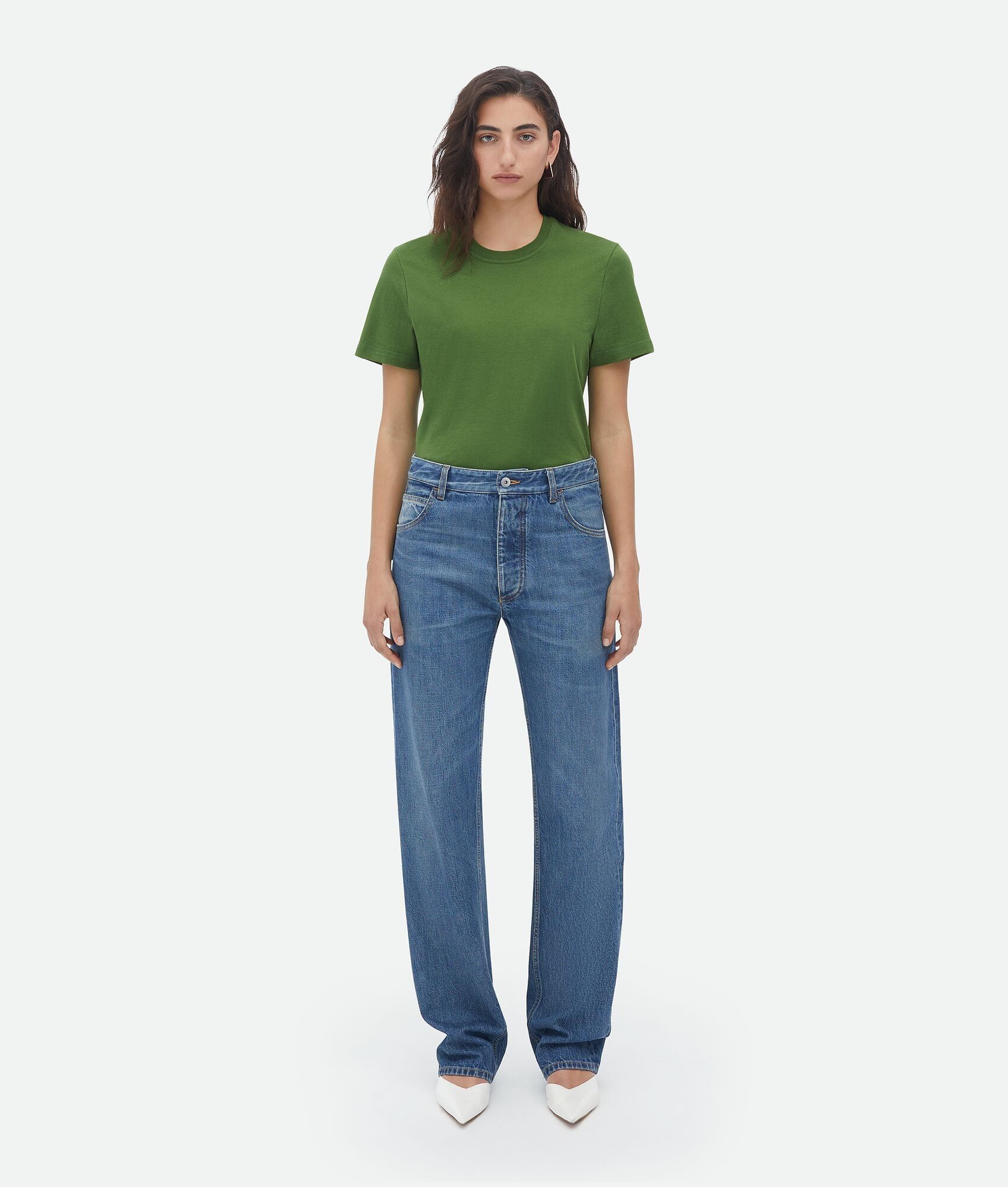 Bottega Veneta o1bcso1str0225 Sunrise Cotton Jersey T-Shirt in Green Size XXS / US 00 / IT 34 - 1 Thumbnail