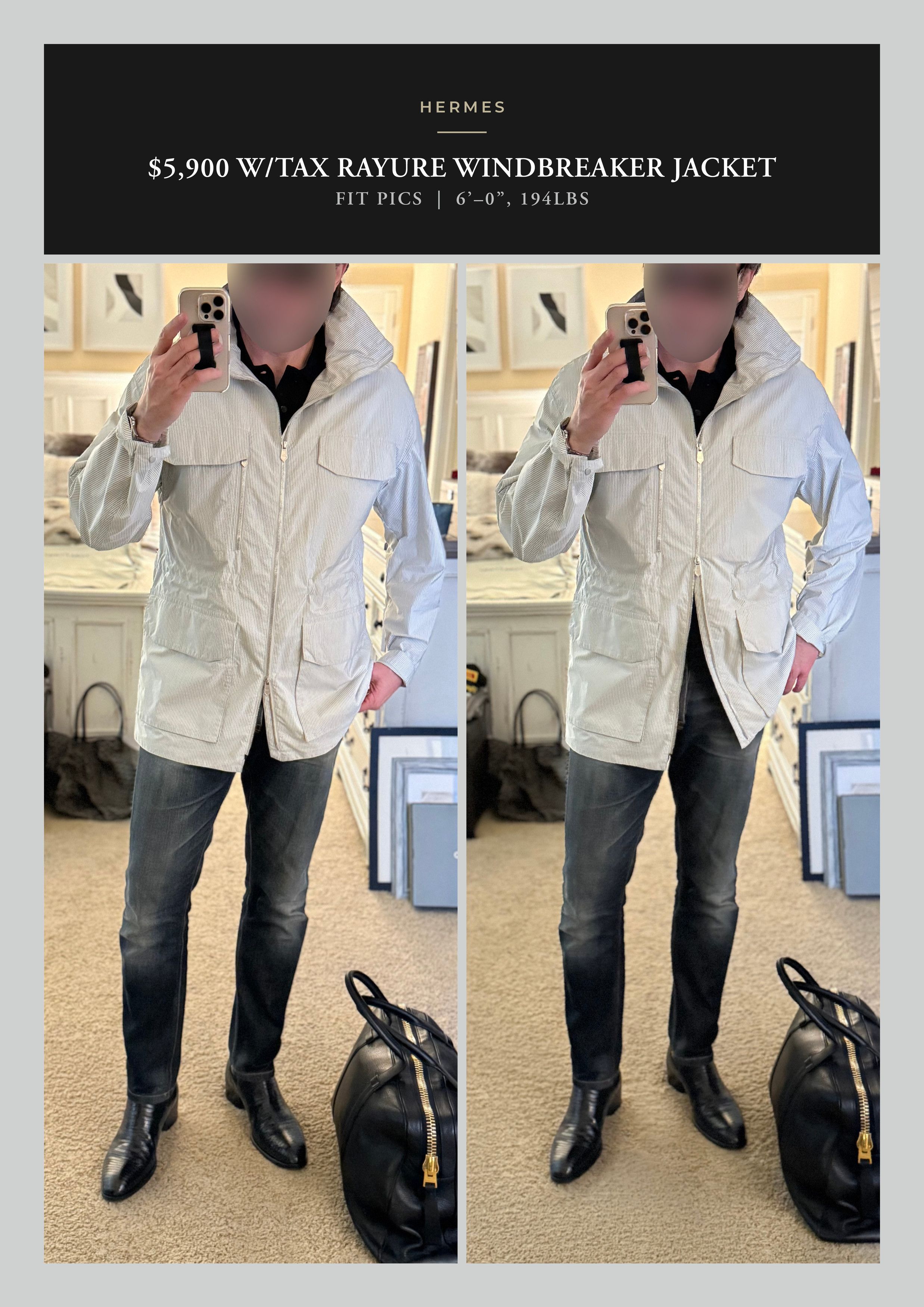 Hermes Coveted Rare New $5,900 w/tax HERMES “Rayure” Windbreaker Size US M / EU 48-50 / 2 - 7 Thumbnail