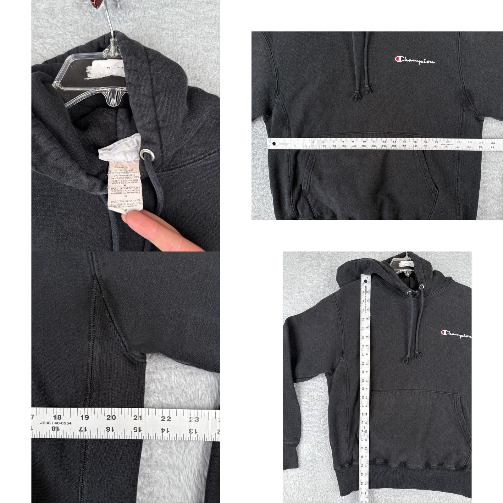 Champion Champion Hoodie Adult Medium Black Pullover Reverse Weave Pocket Size US M / EU 48-50 / 2 - 8 Thumbnail