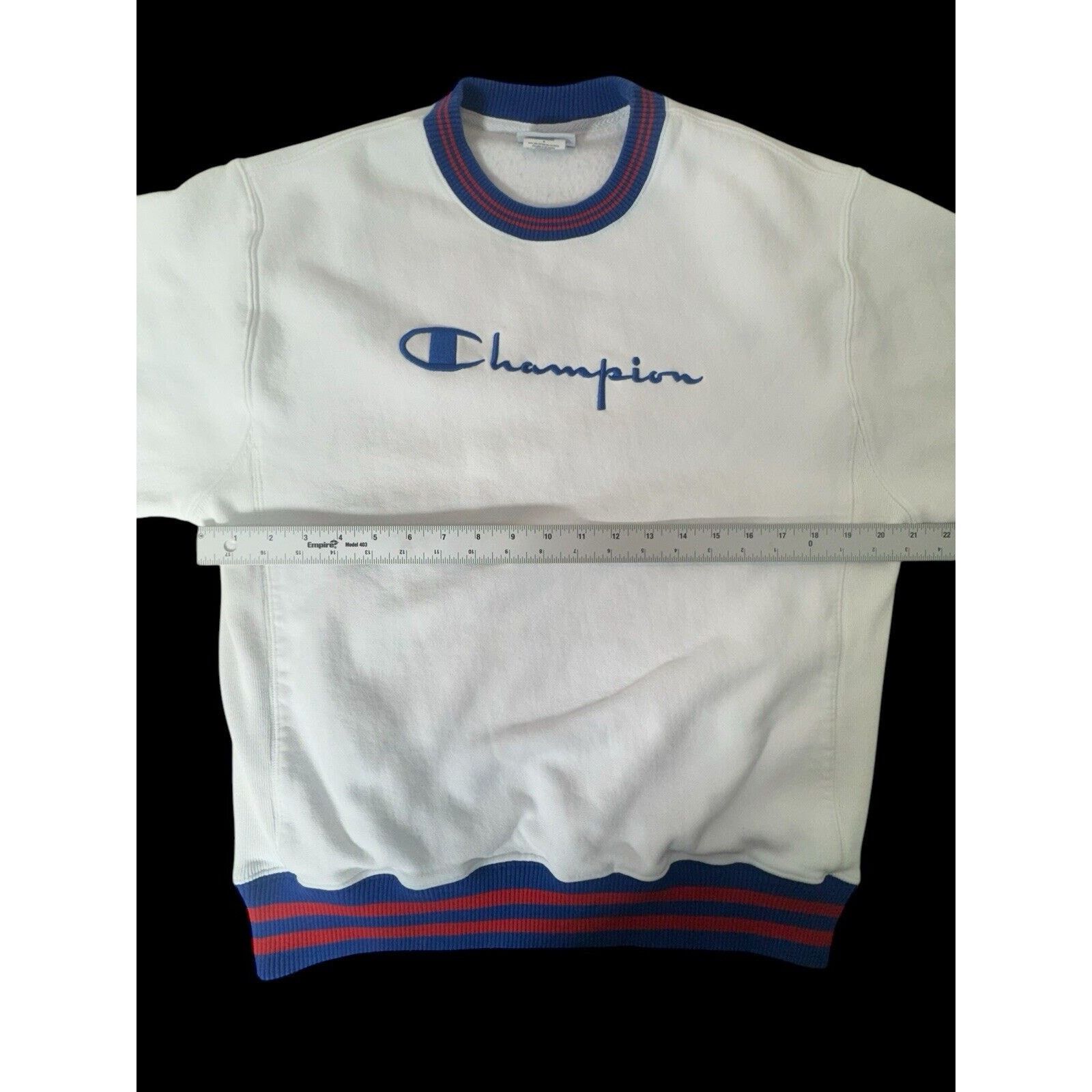 Champion Vintage 90s Champion Reverse Weave White Ringer Sweatshirt Size US M / EU 48-50 / 2 - 3 Thumbnail
