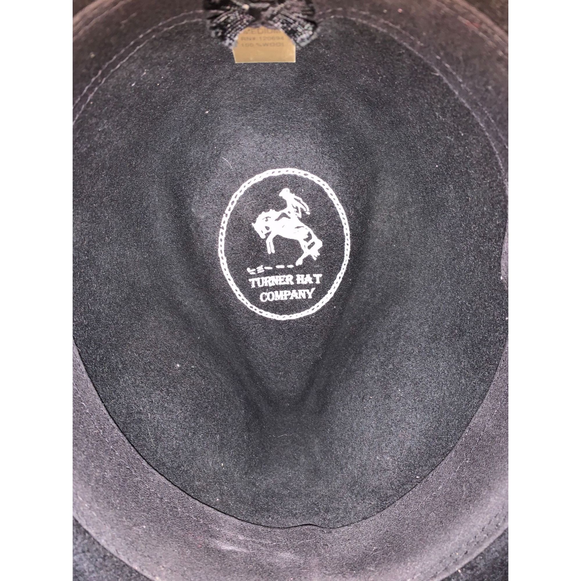 Vintage CLASSIC Turner Hat Company Heritage Black 100% Wool Cowboy H Size ONE SIZE - 2 Thumbnail