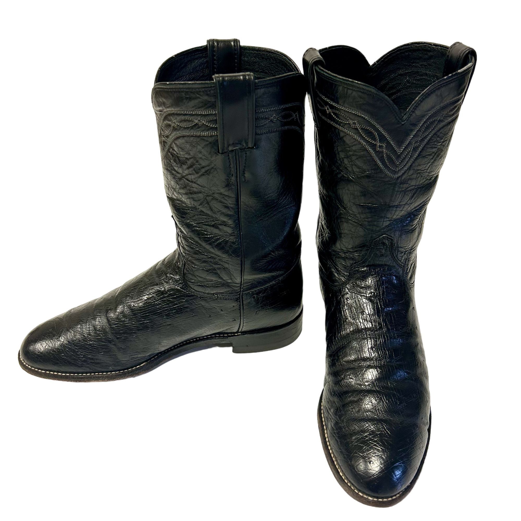 Justin Vtg Justin EXOTIC Leather Cowboy Western Ostrich Boots Size US 9.5 / EU 42-43 - 9 Thumbnail