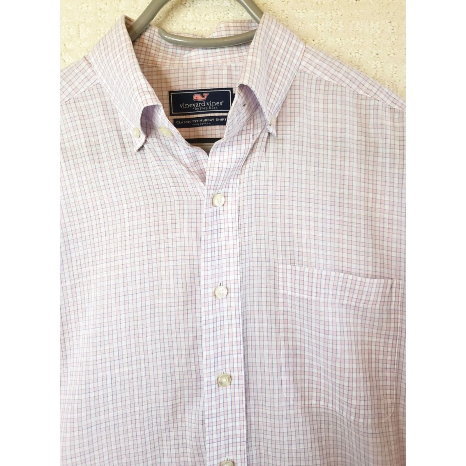 Vineyard Vines Vineyard Vines Murray Shirt Men Small Pink Blue Plaid Slim Fit Long Sleeve Button-Up Shirt Size US S / EU 44-46 / 1 - 4 Thumbnail
