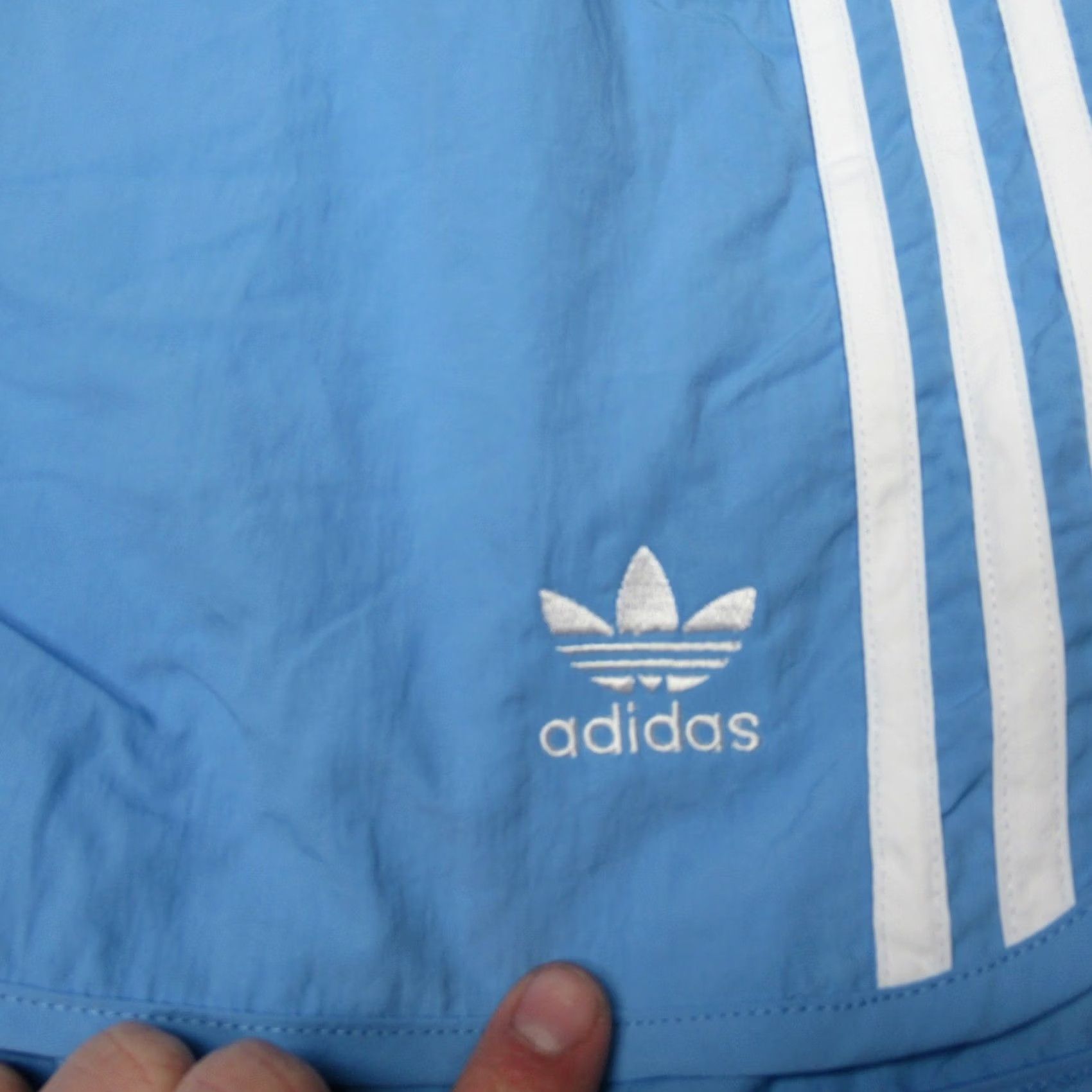 Adidas Adidas Shorts Mens 2XL Blue Drawstring Light Adicolor Sprinter Nylon Athletic Shorts Men 2XL Blue Striped 90s Style Size US 39 - 7 Thumbnail