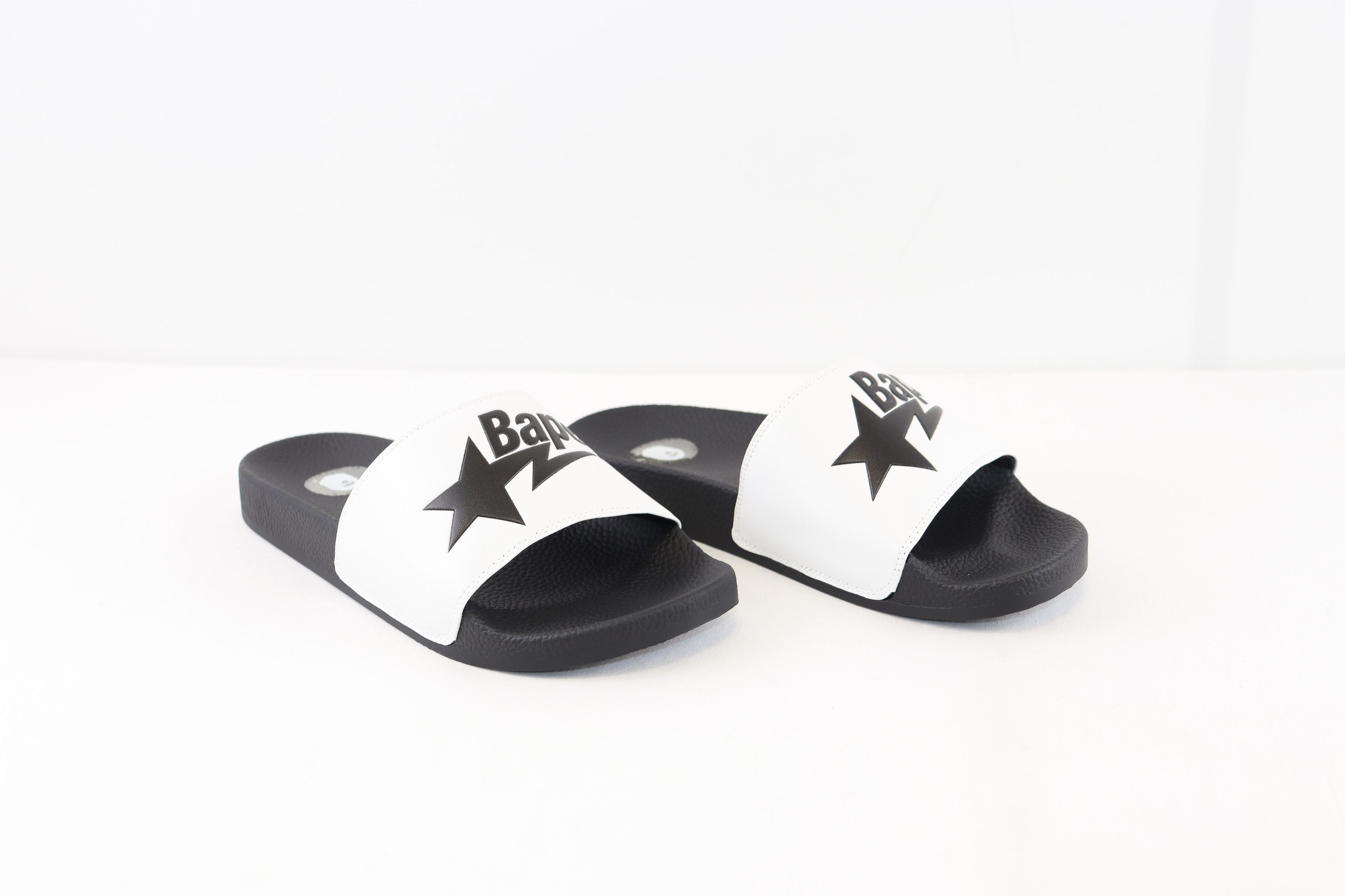 Bape o1rshd1 Bapesta Slides Sandals in Black White Size US 9 / EU 42 - 6 Thumbnail