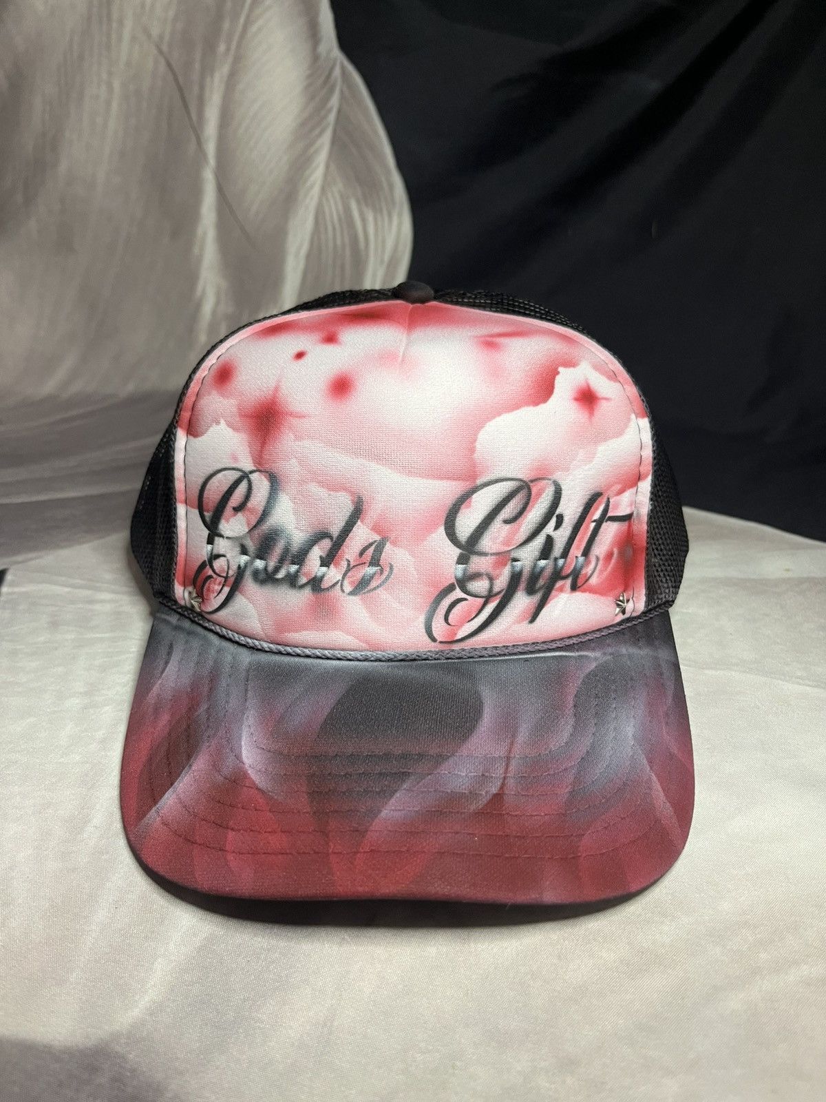 Other GODS GIFT Airbrushed 5 panel SnapBack Trucker Hat handpaintd Size ONE SIZE - 1 Thumbnail