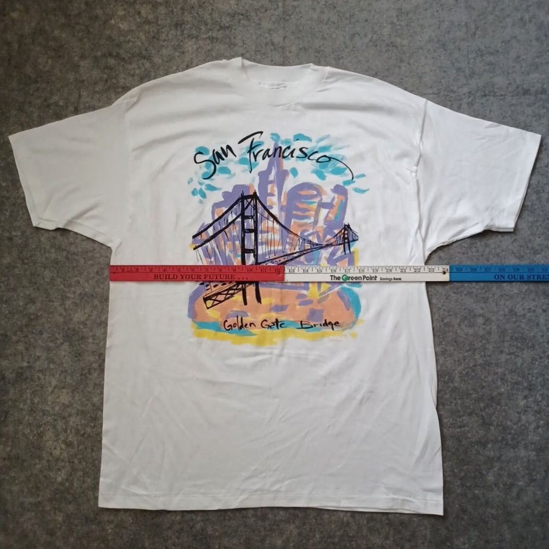 Hanes VINTAGE Hanes Beefy-T Shirt Mens XL White Gold Gate Bridge Logo Short Sleeve California Retro USA Shirt Mens XL White San Francisco Logo Size US XL / EU 56 / 4 - 4 Thumbnail