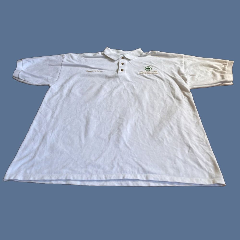 Gildan City of New York Parks and Recreation Staff Polo Shirt Men’s XL White Size US XL / EU 56 / 4 - 1 Thumbnail