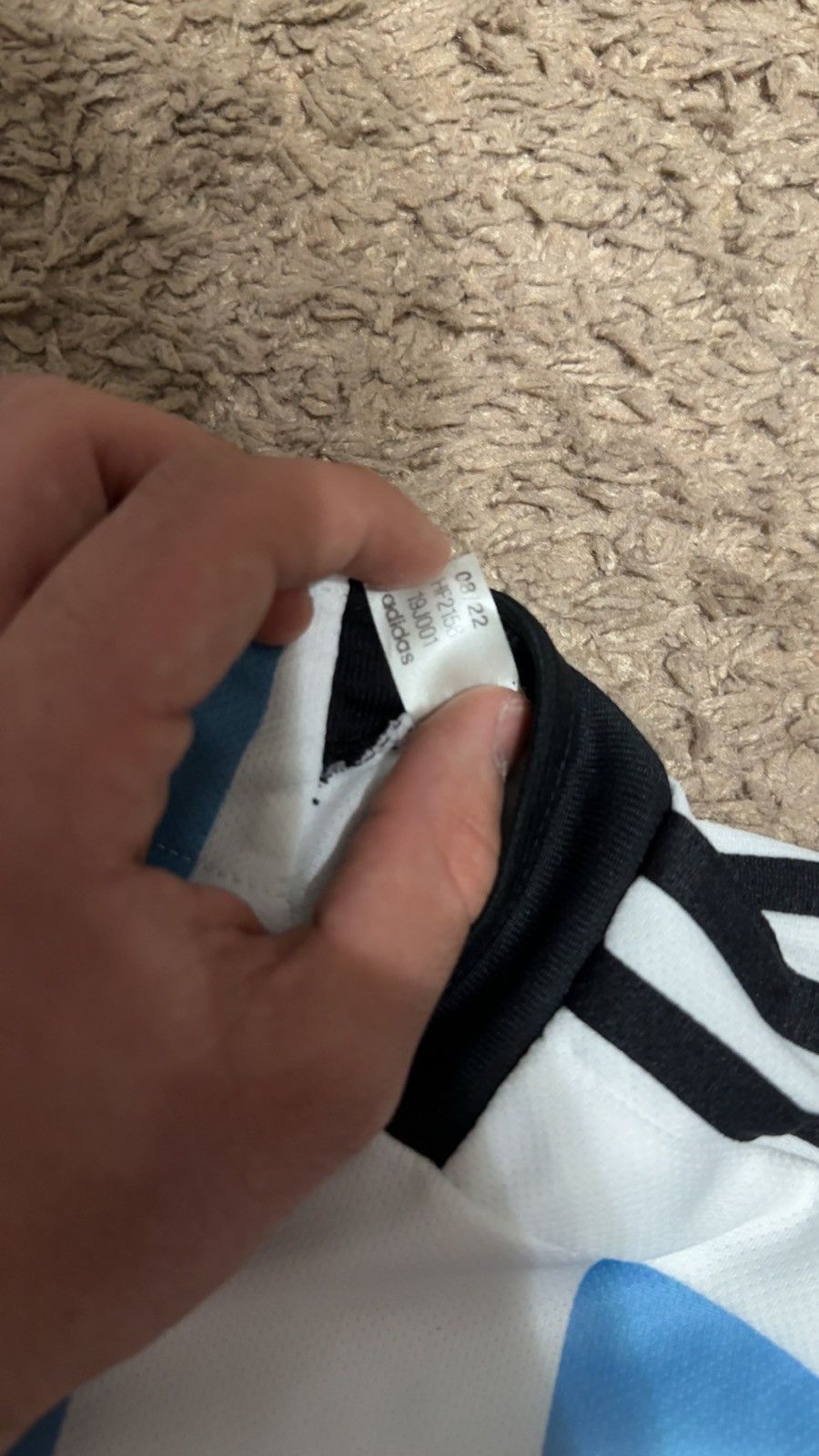 Adidas 2022 Adidas Argentina home jersey blue and white size small Size US S / EU 44-46 / 1 - 4 Thumbnail