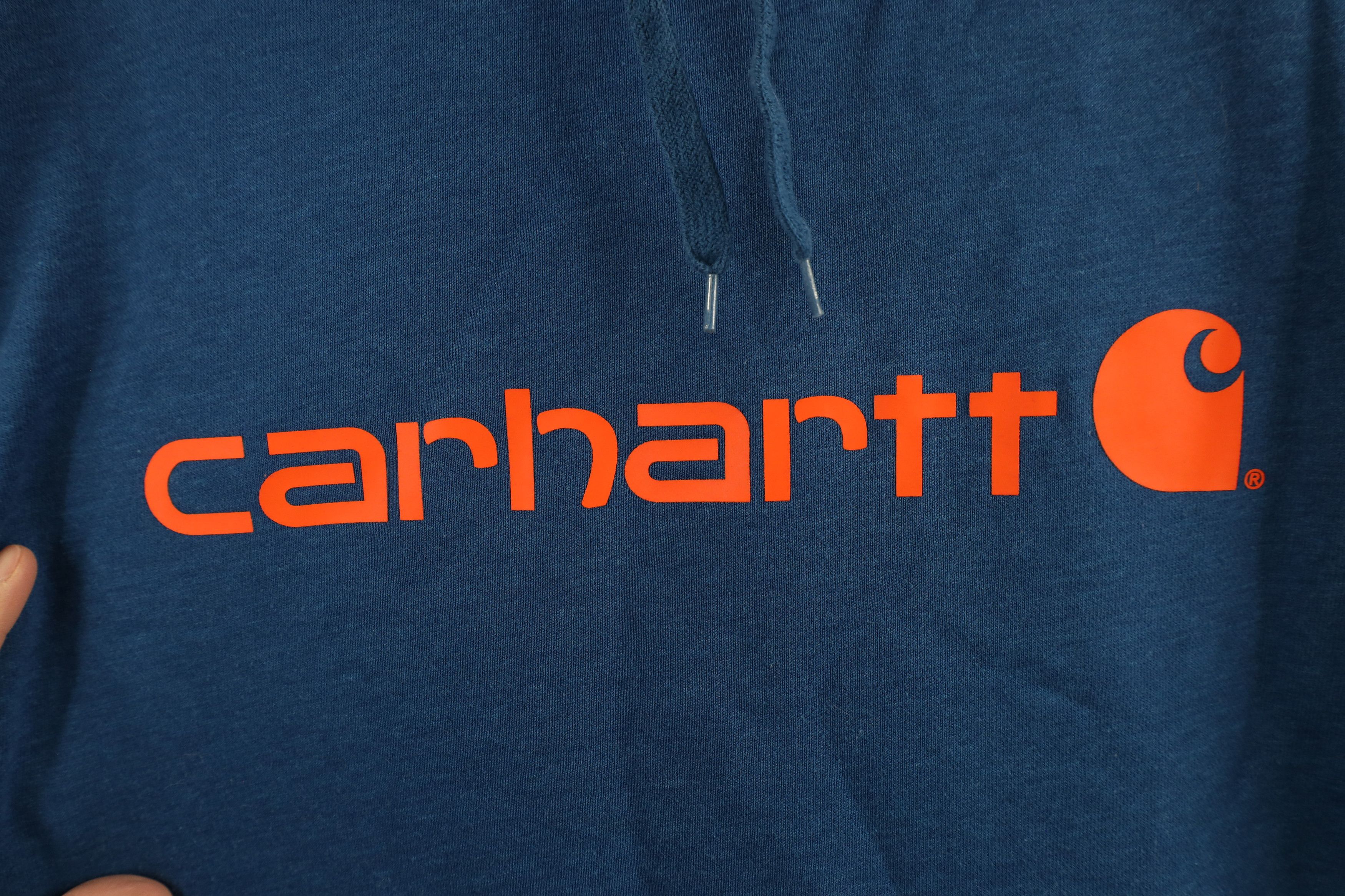 Carhartt × Vintage Vintage Y2K Carhartt Spell Big Logo Hoodie Sweatshirt Blue Size US L / EU 52-54 / 3 - 6 Thumbnail