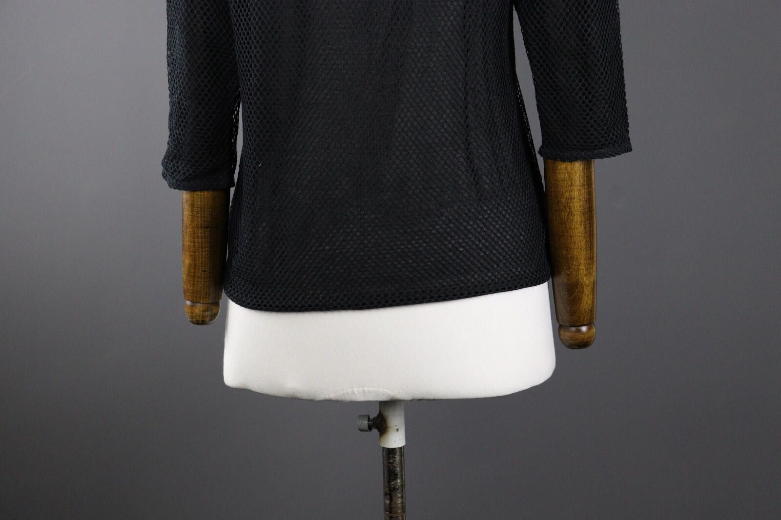 Designer Marc Cain Sports Black Crochet Knit Pullover Top Size 1 Size M / US 6-8 / IT 42-44 - 7 Thumbnail