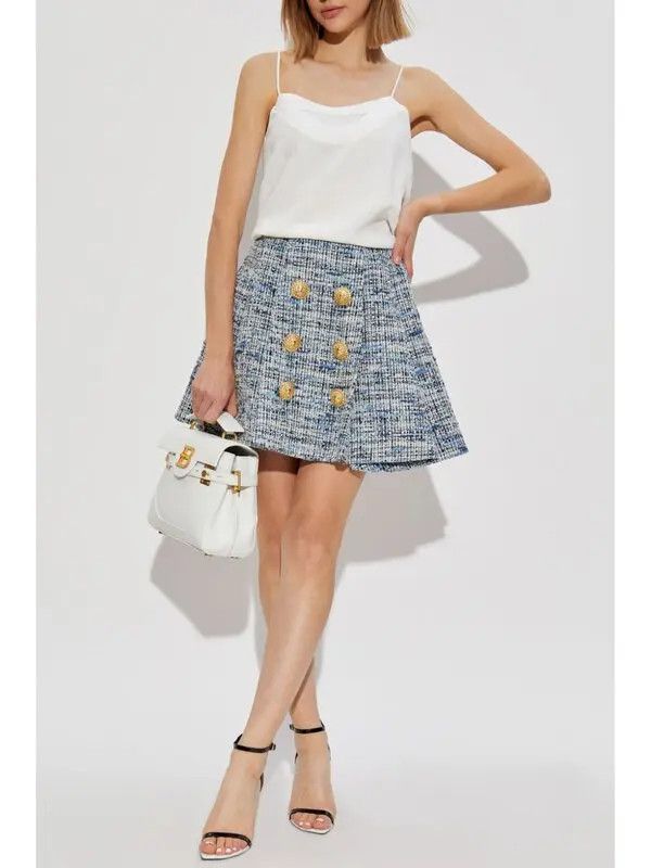 Balmain o1s1wg111225 Layered Top in White Size L / US 10 / IT 46 - 3 Thumbnail