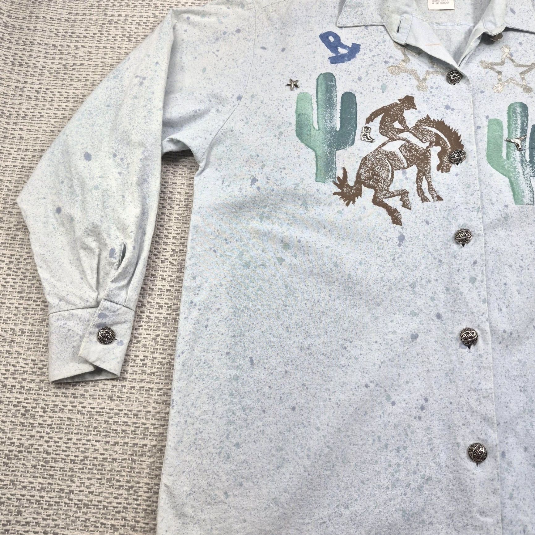 Vintage VINTAGE Little Canyon Alley by Marcy M.E. Shirt Womens XL Blue Western Tunic USA Size XL / US 12-14 / IT 48-50 - 3 Thumbnail
