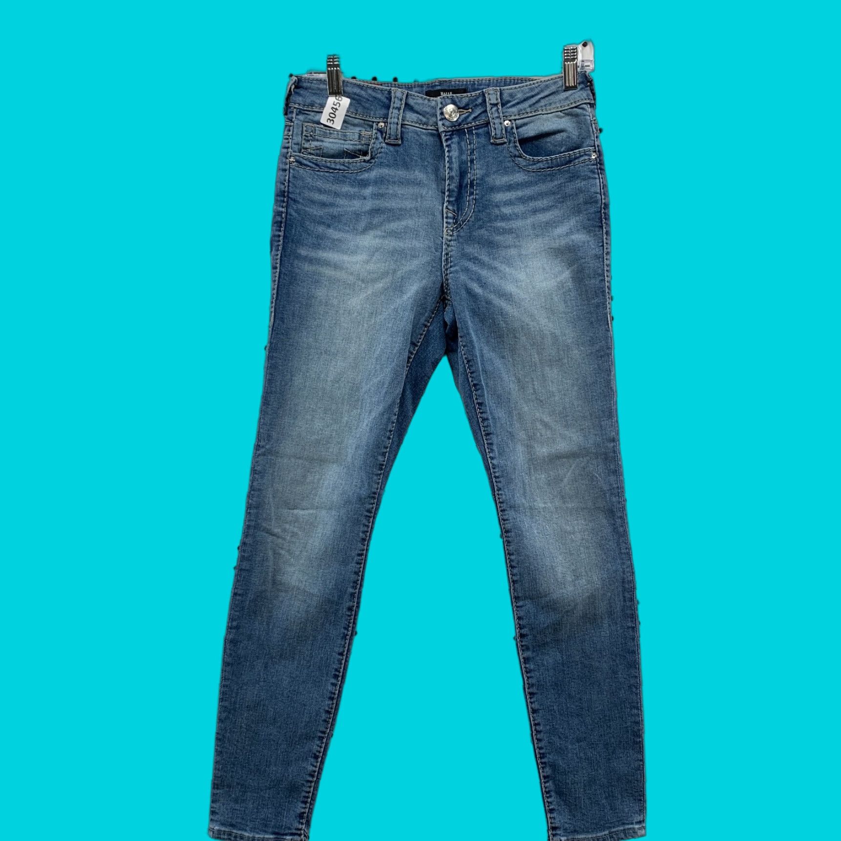 True Religion VINTAGE True Religion Halle Jeans Womens Size 27 Fits 30X28 Mid Rise Skinny Blue Denim Solid Size 27" / US 4 / IT 40 - 1 Thumbnail