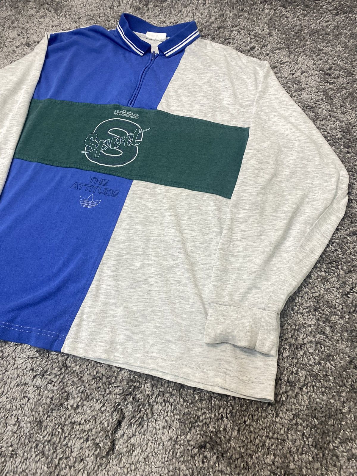 Adidas × Vintage Vintage 90s Adidas Sport The Attitude Long Sleeve Size US M / EU 48-50 / 2 - 3 Thumbnail