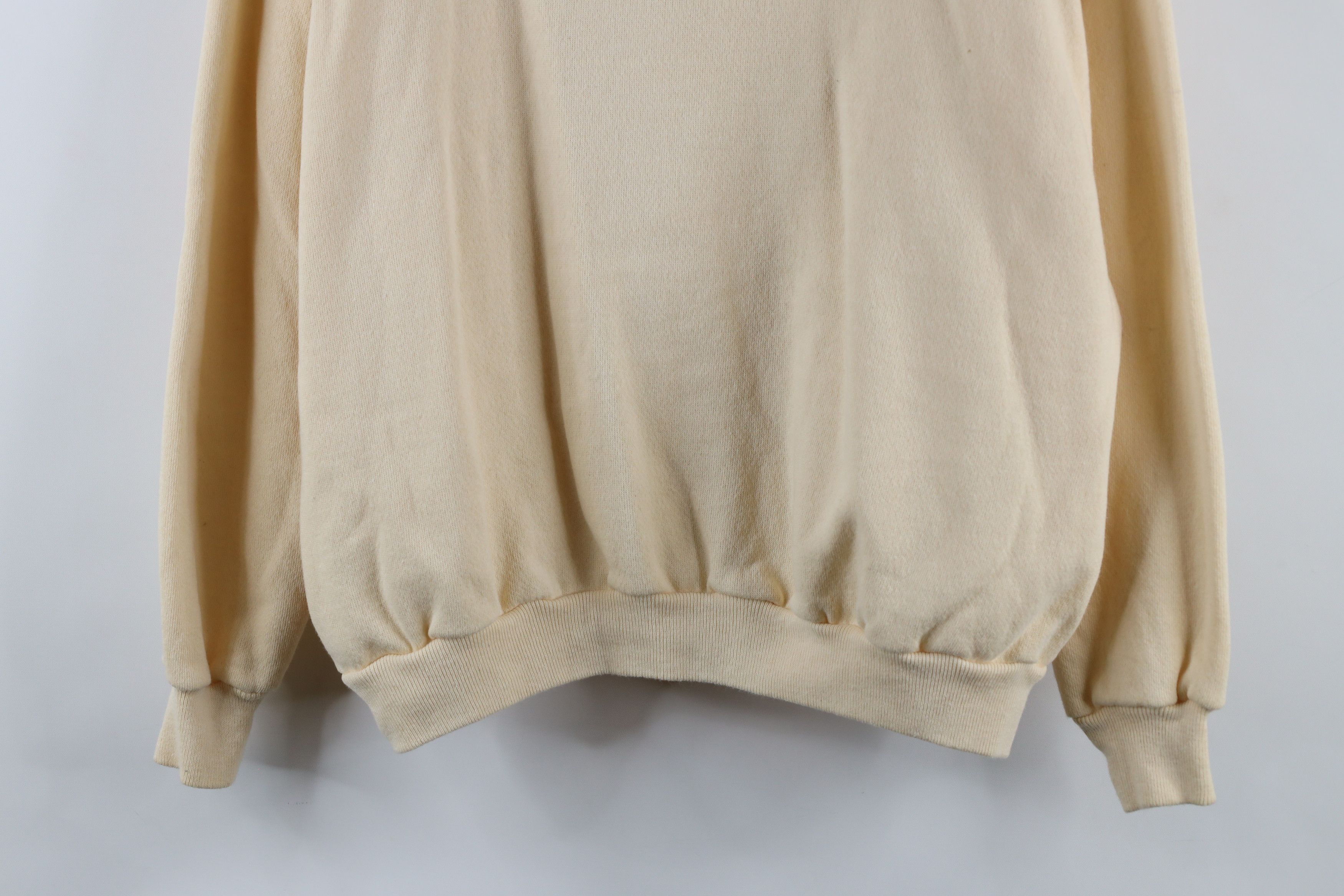 Vintage Vintage 90s Streetwear Blank Crewneck Sweatshirt Beige USA Size L / US 10 / IT 46 - 3 Thumbnail