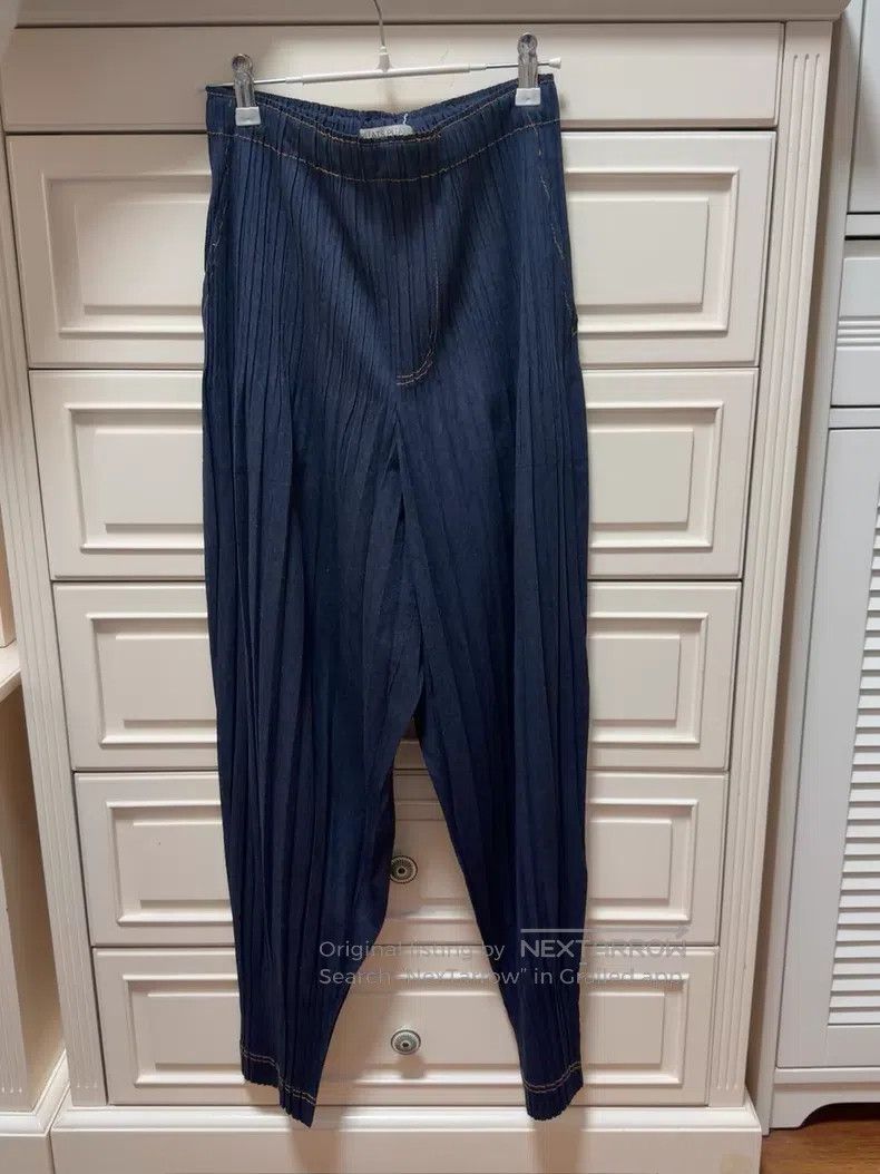 Issey Miyake Issey Miyake size:5 Denim Puff Pants Blue Size 31" - 3 Thumbnail